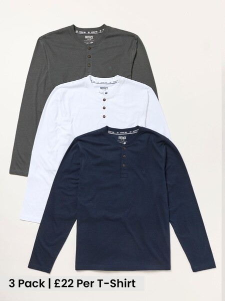 Charcoal Grey - Regular Long Sleeve Henley T-shirt