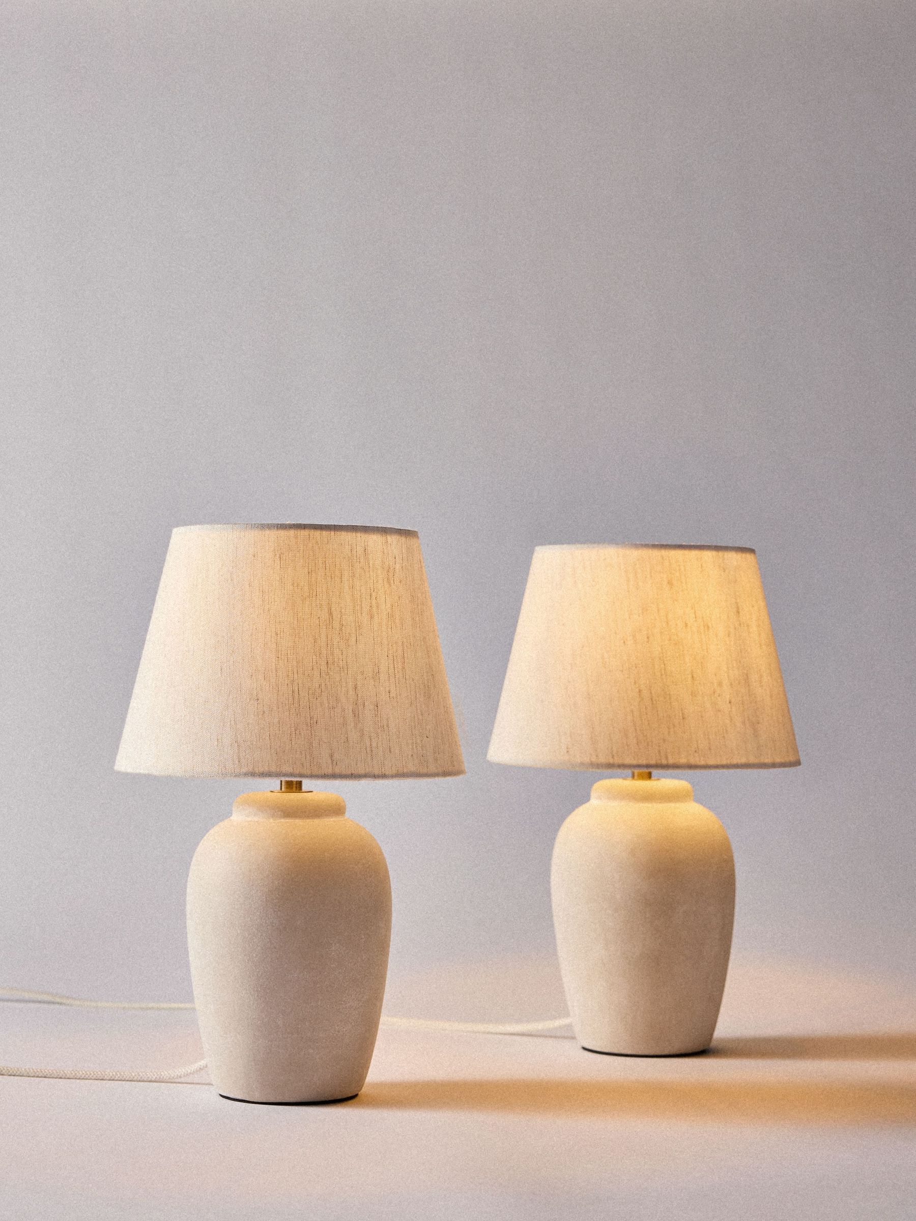 The Set 2 Pack Textured Ceramic Table Lamps