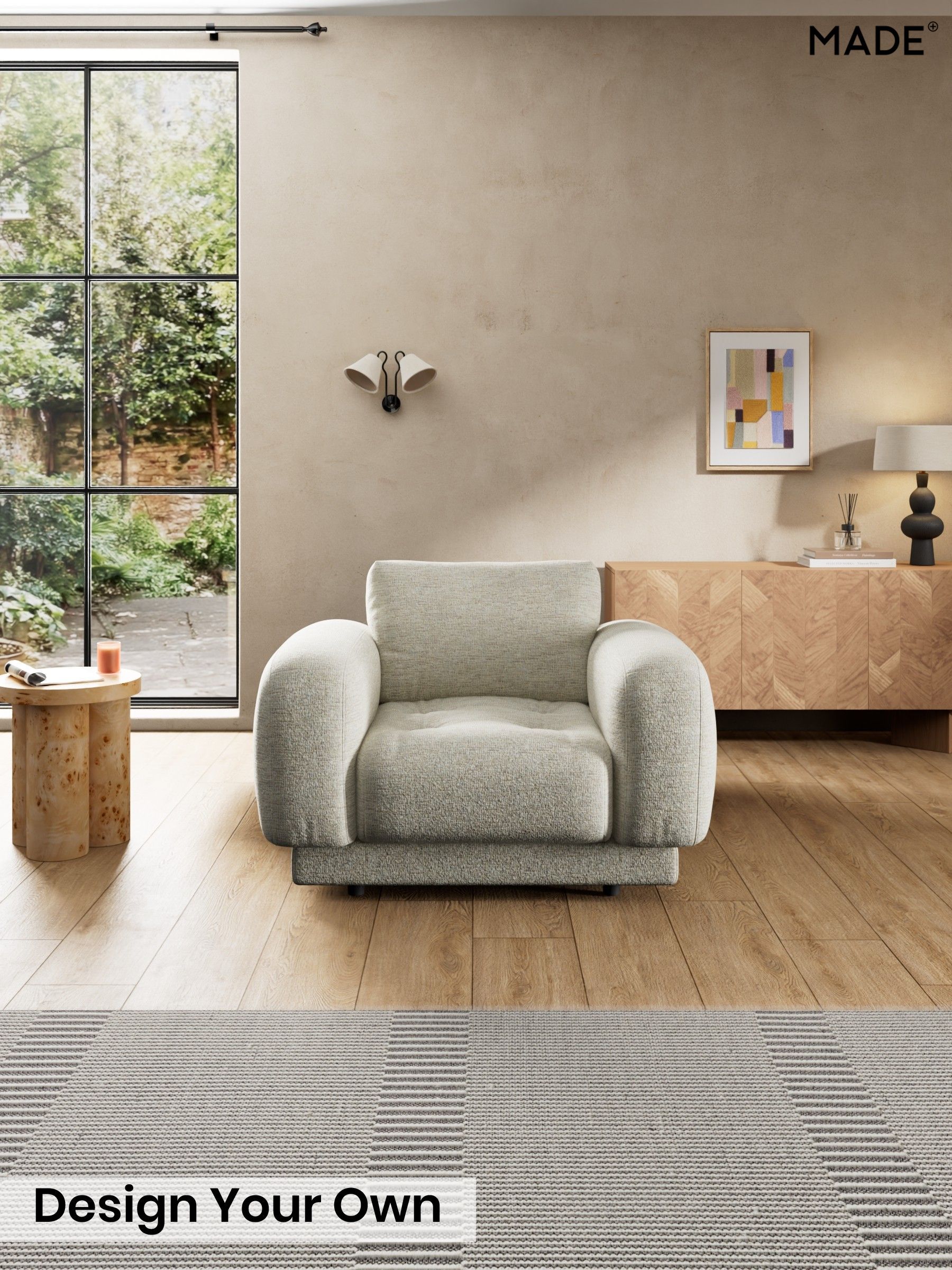 Boucle Textured Weave/Light Natural - Flint By Made