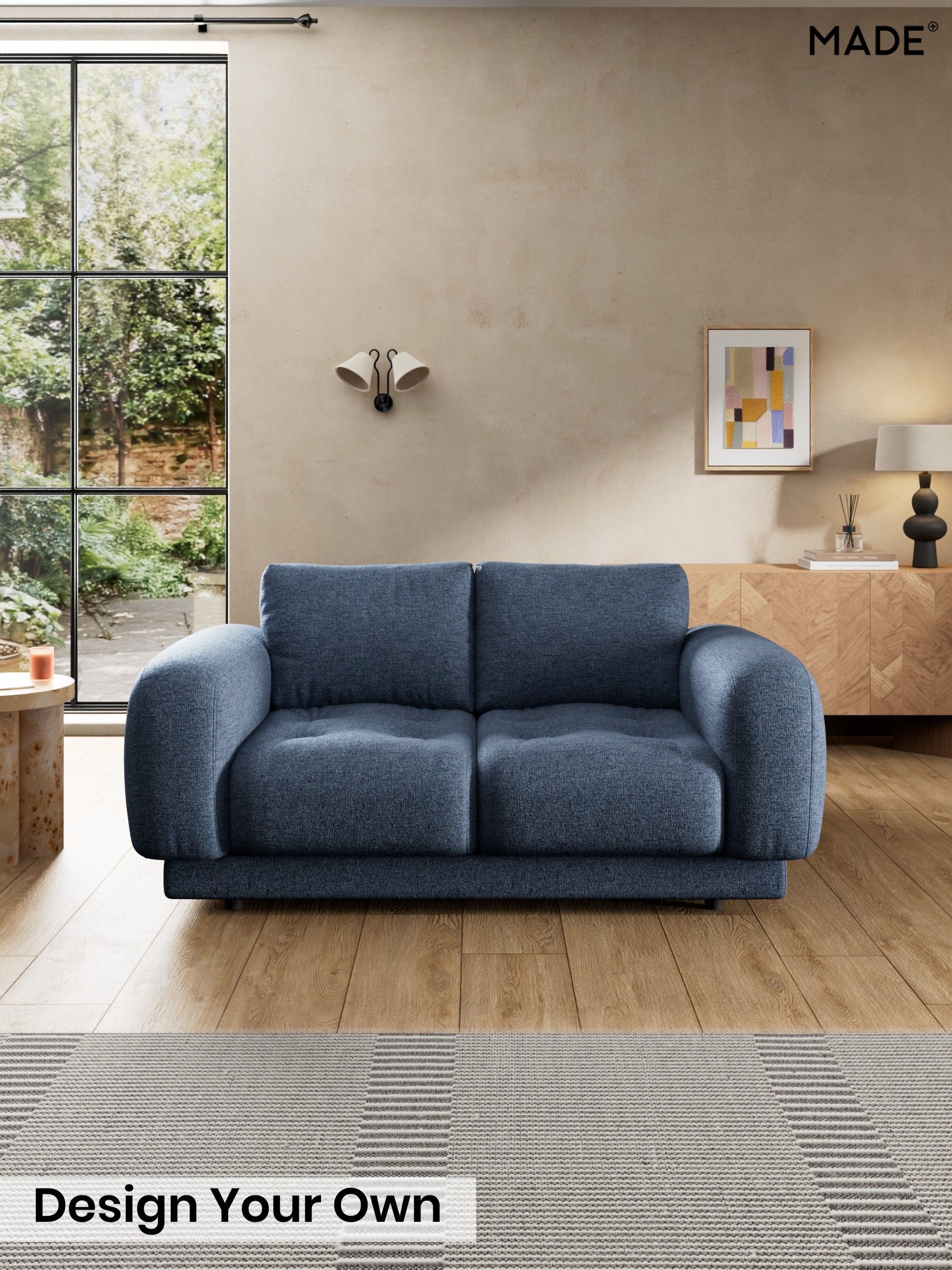 Boucle Textured Weave/Slate Blue - Flint By Made