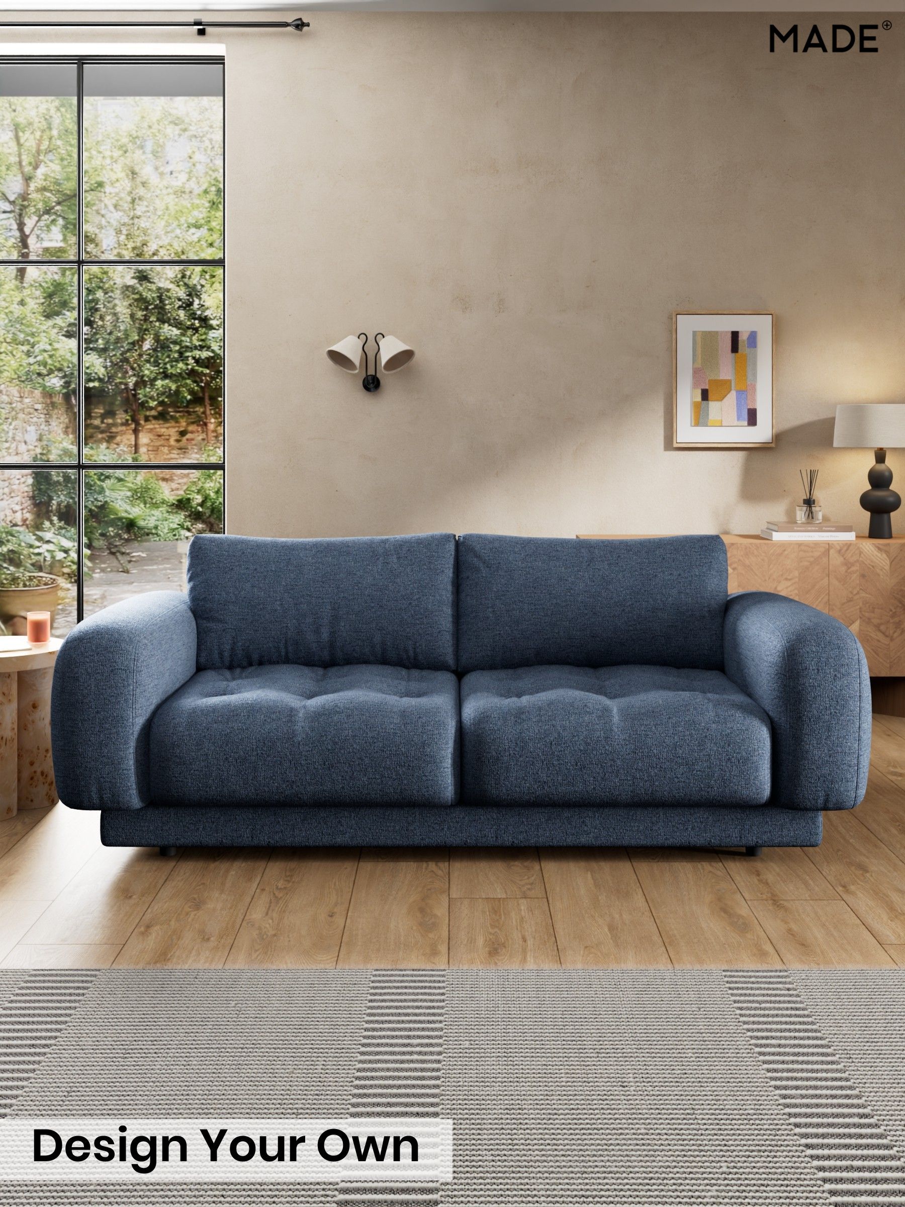 Boucle Textured Weave/Slate Blue - Flint By Made