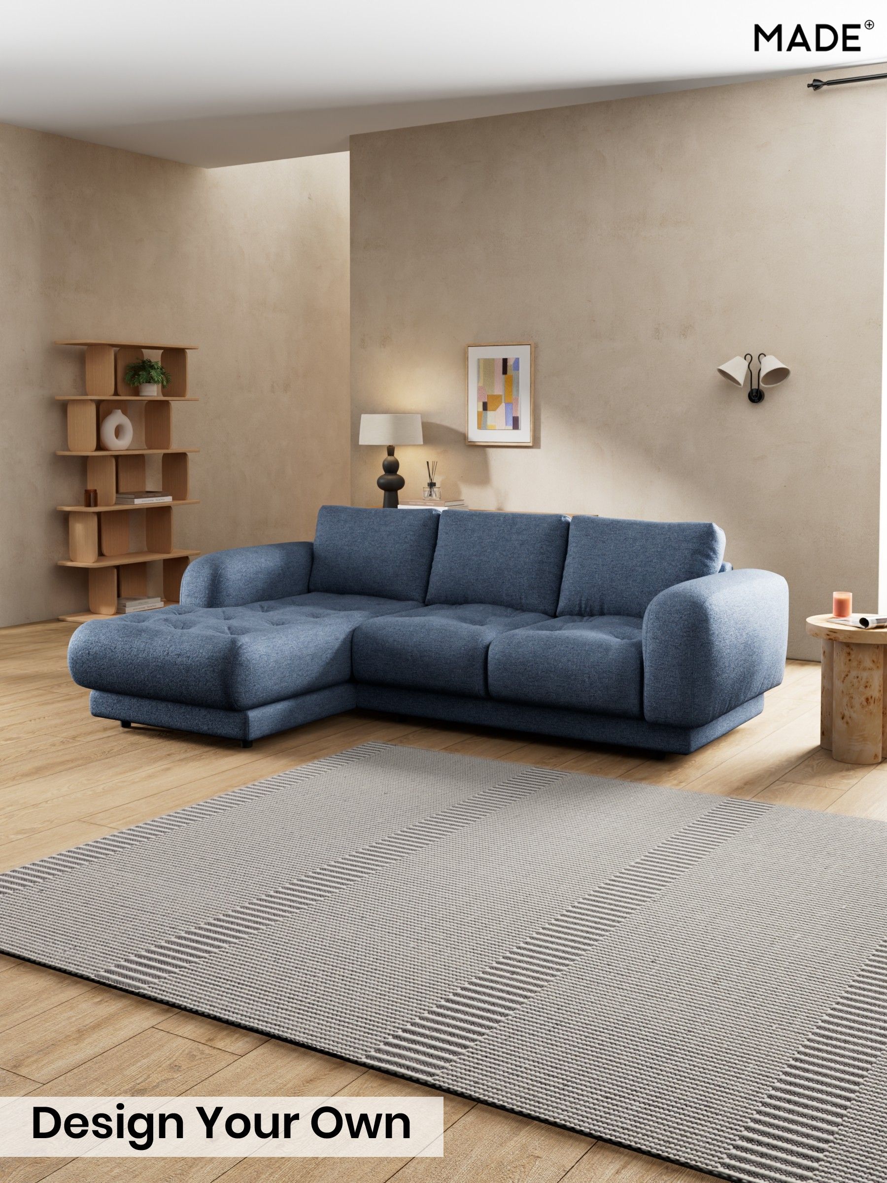 Boucle Textured Weave/Slate Blue - Flint By Made