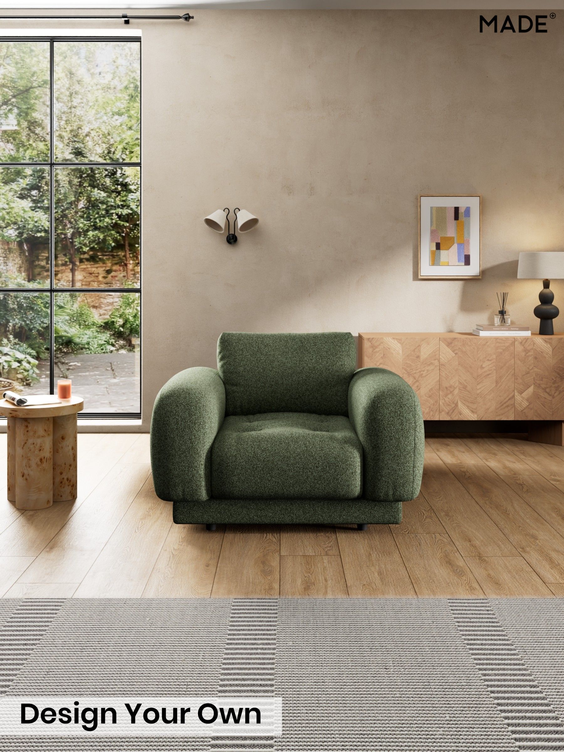 Soft Touch Boucle/Forest Green - Flint By Made