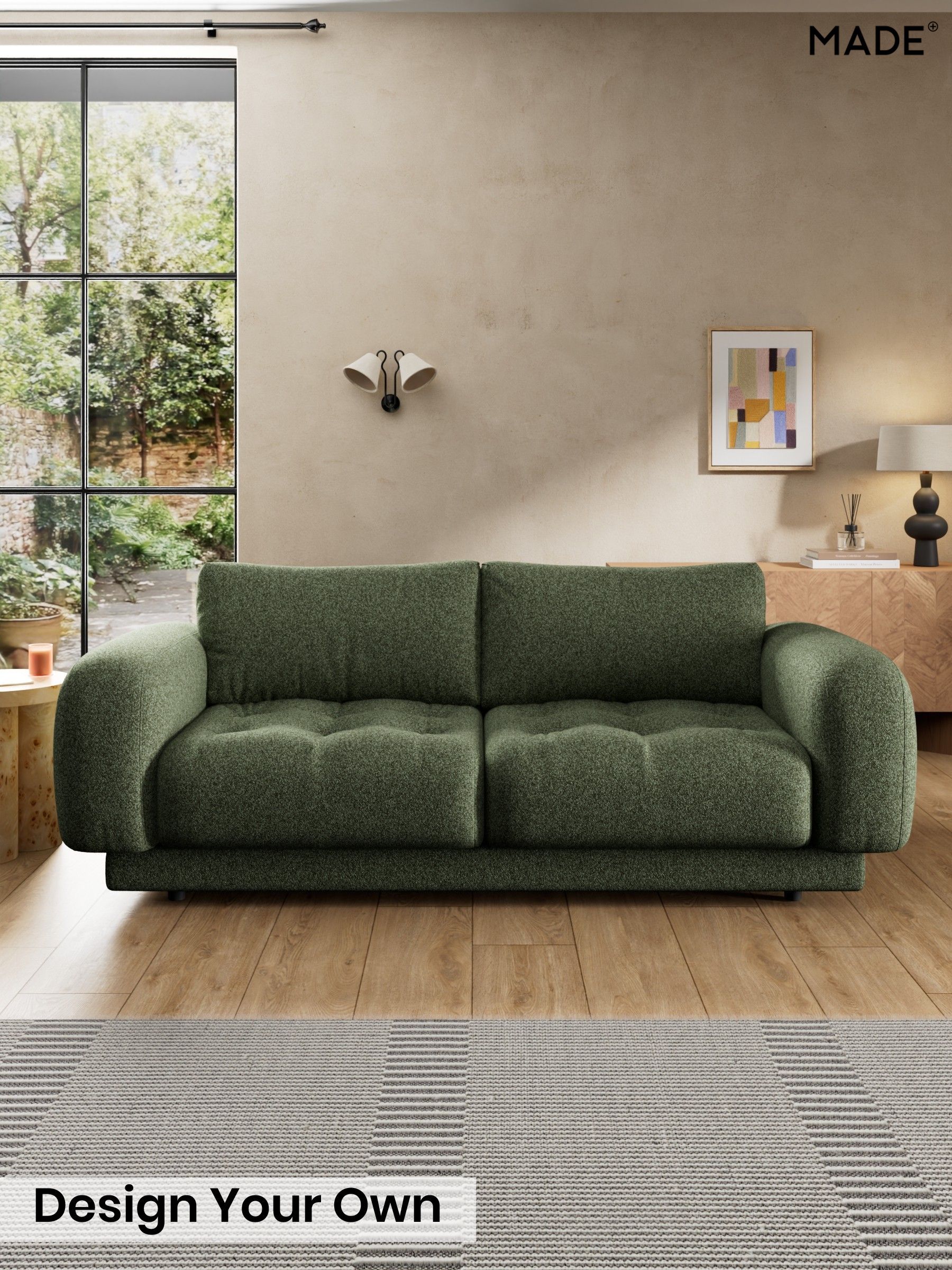 Soft Touch Boucle/Forest Green - Flint By Made