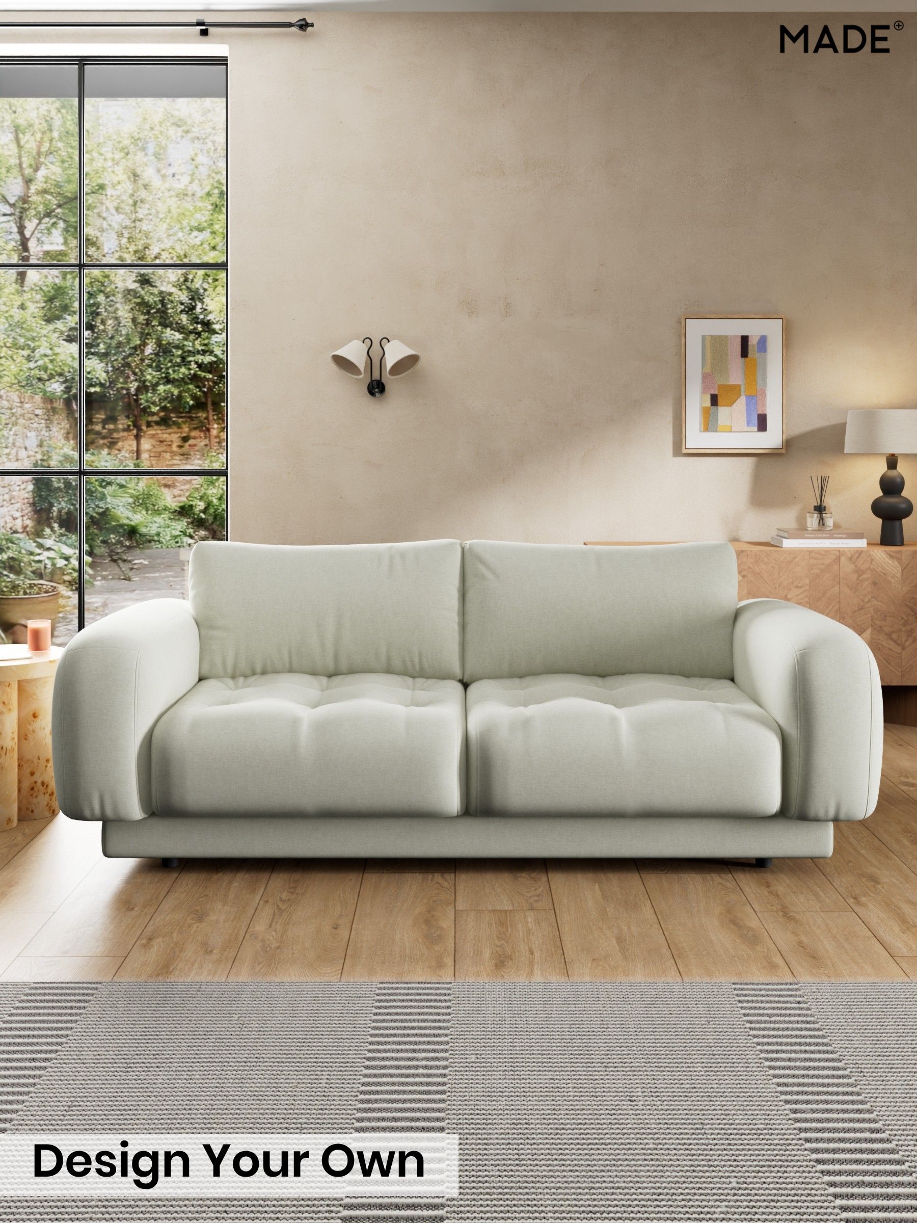 Textured Slub Weave/Light Natural - Flint By Made