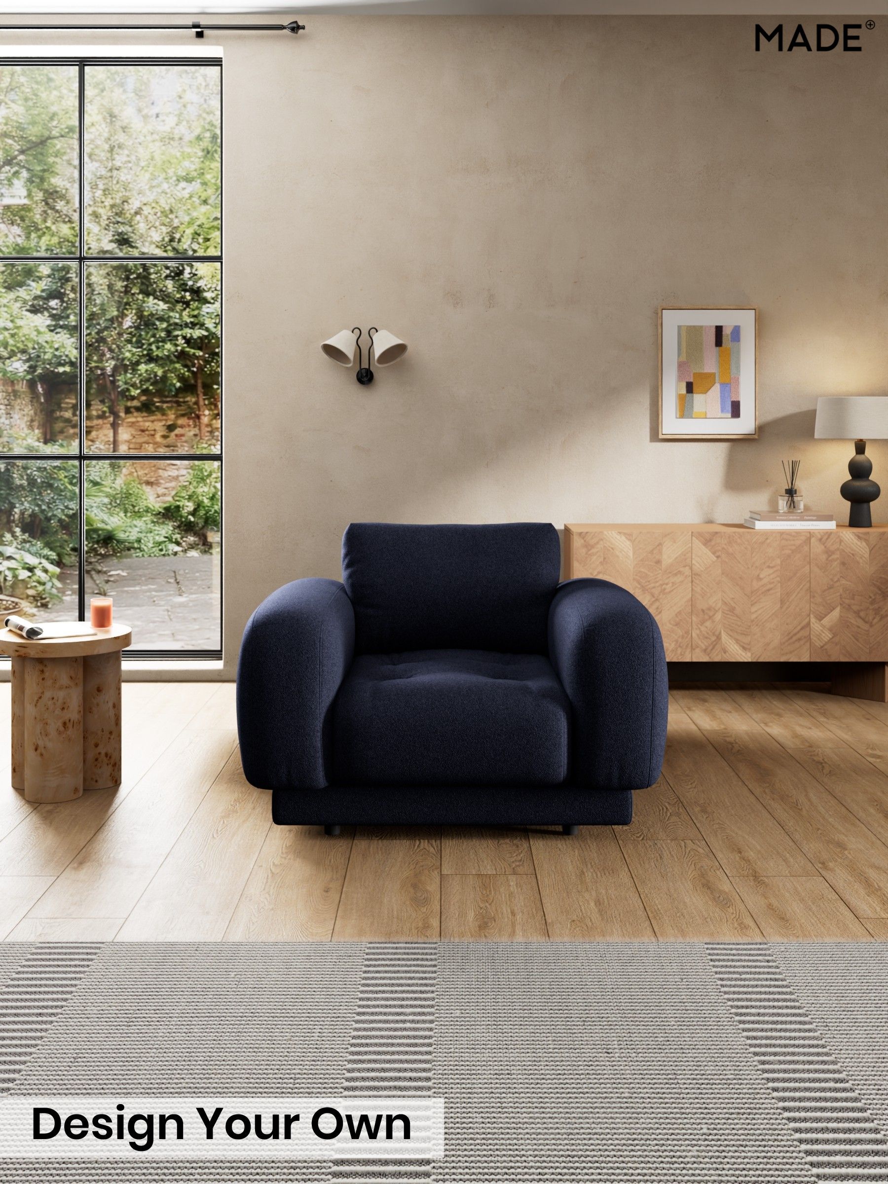 Soft Touch Boucle/Navy Blue - Flint By Made