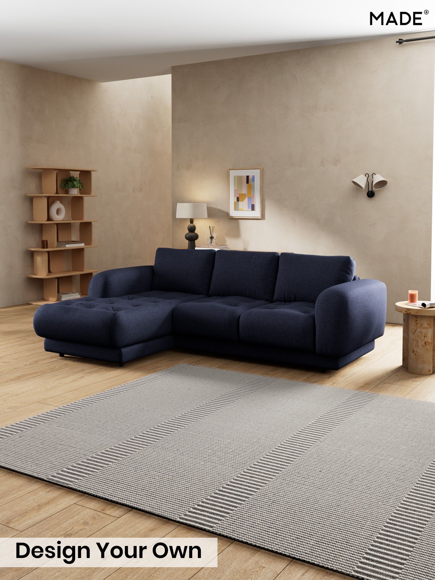 Soft Touch Boucle/Navy Blue - Flint By Made