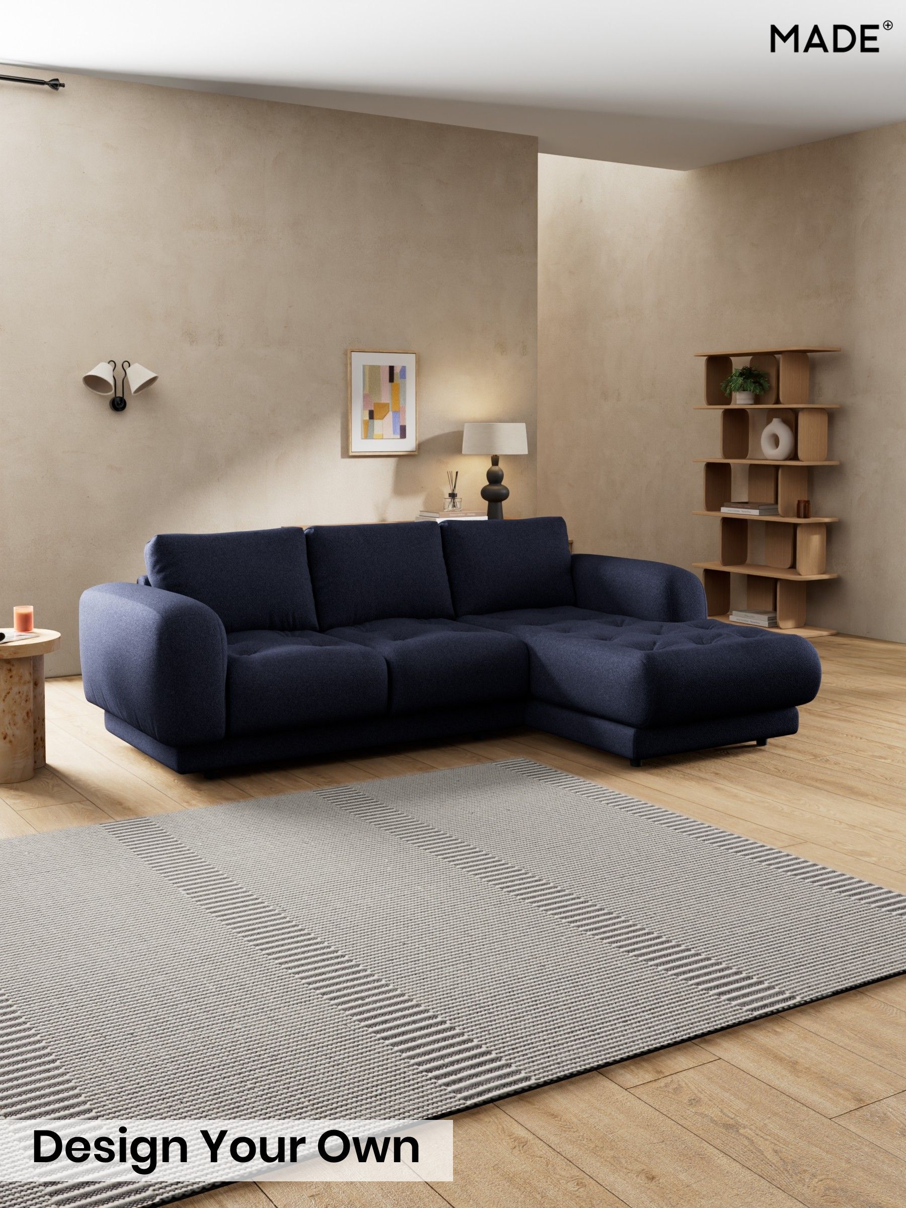 Soft Touch Boucle/Navy Blue - Flint By Made