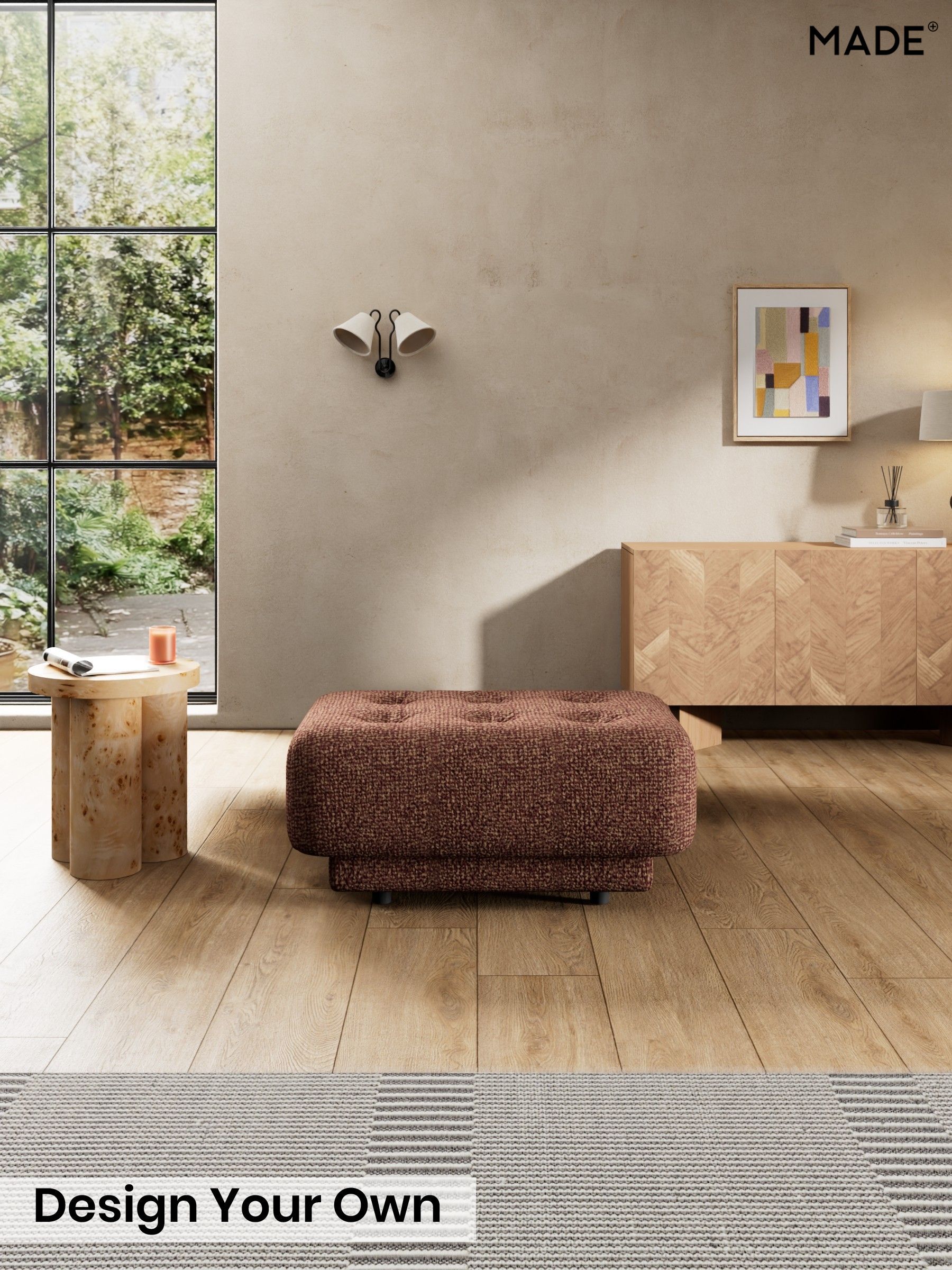 Tonal Boucle/Maroon Red and Light Caramel - Flint By Made