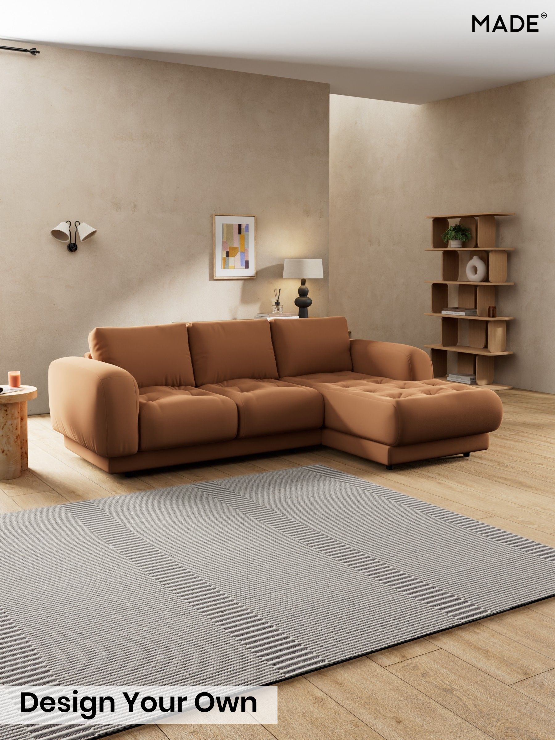 Matt Velvet Easy Clean/Fawn Truffle Natural - Flint By Made