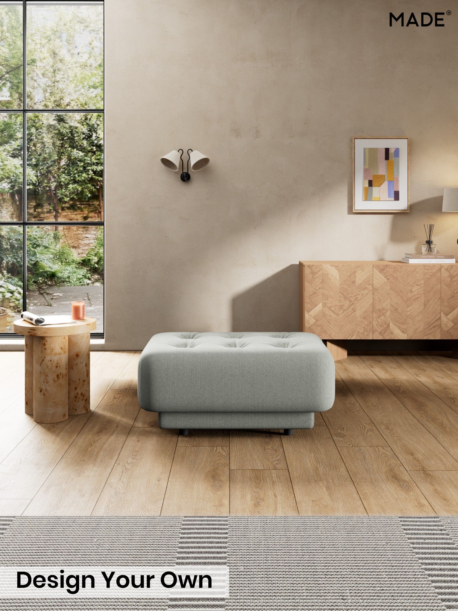 Textured Slub Weave/Pumice Grey - Flint By Made