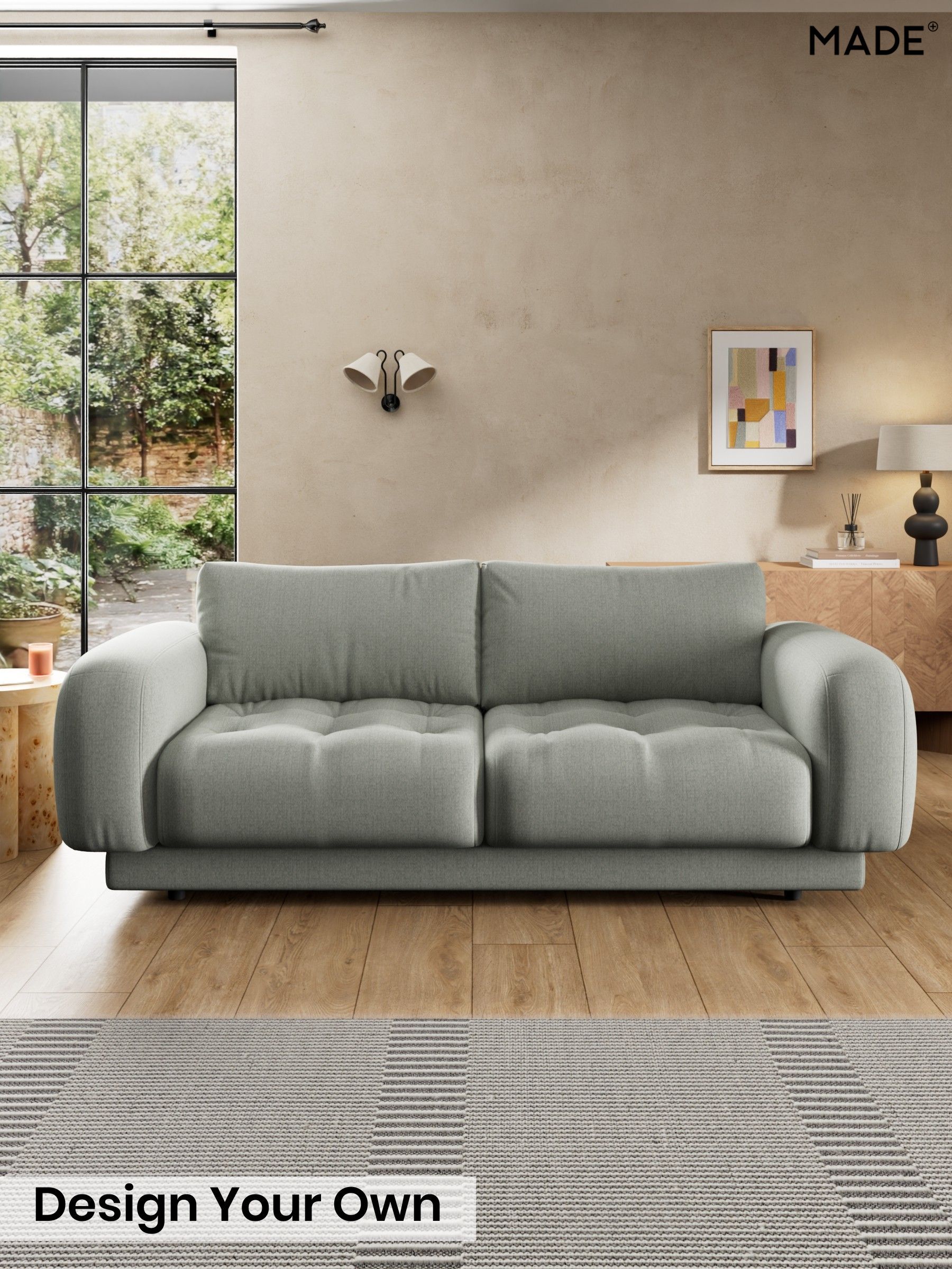 Textured Slub Weave/Pumice Grey - Flint By Made