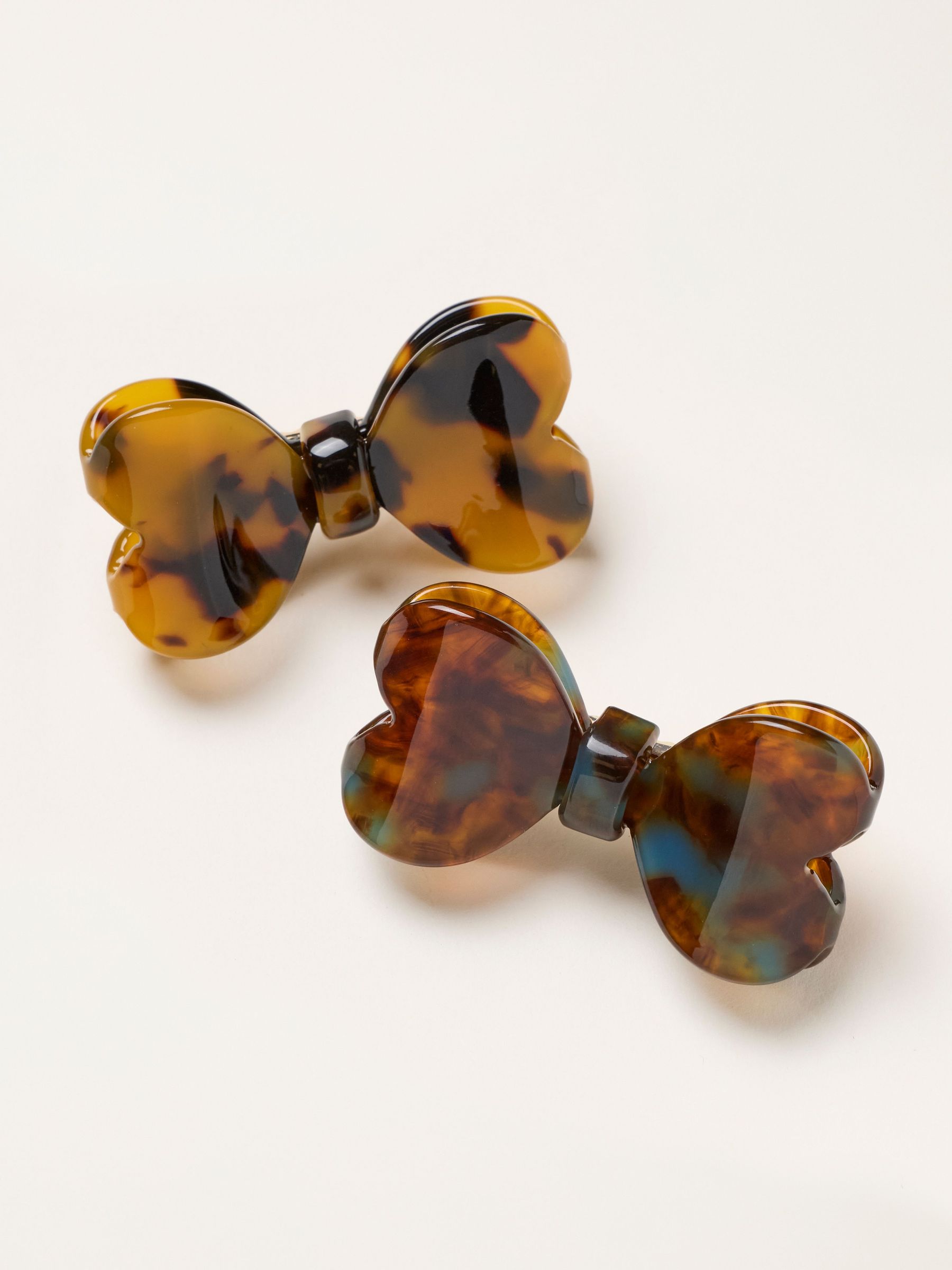 Tortoiseshell Brown - Bow Resin Hair Slides