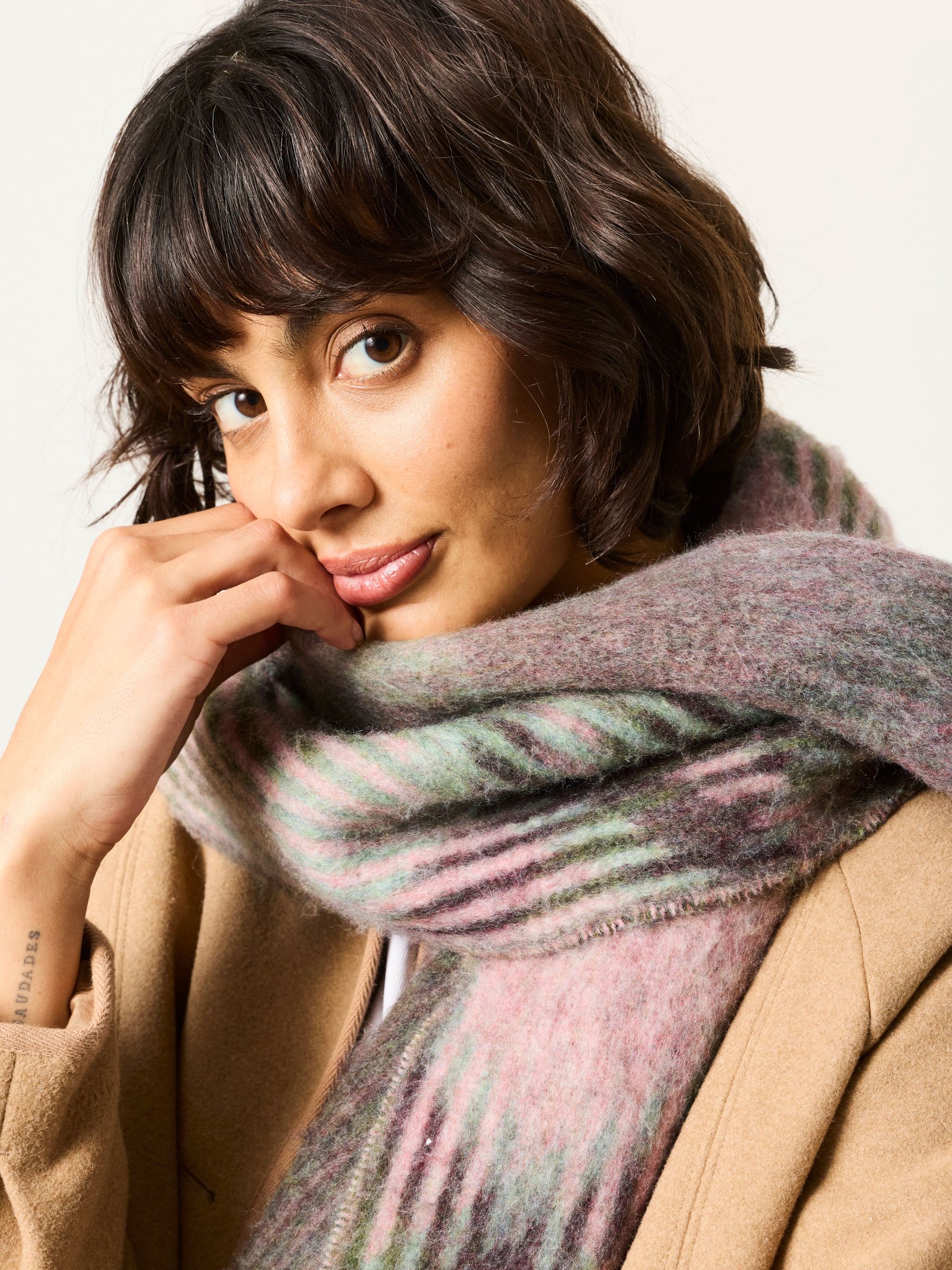 Green - Argyle Brushed Scarf