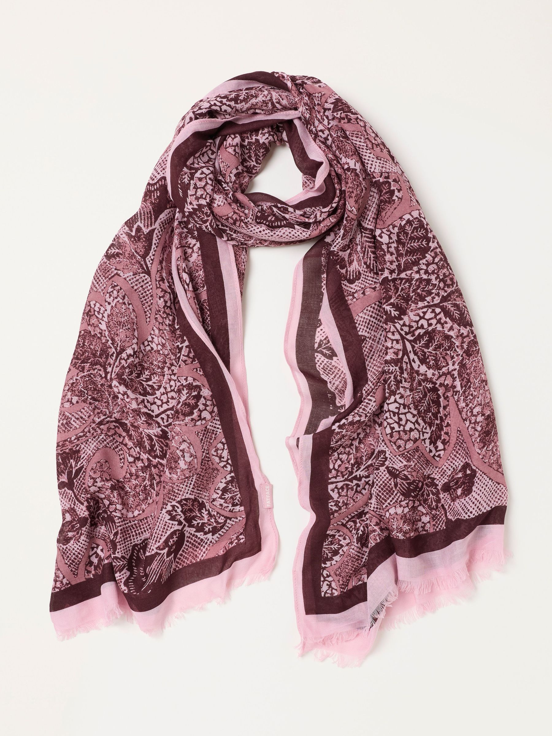 Pink - Leaf Lightweight Scarf