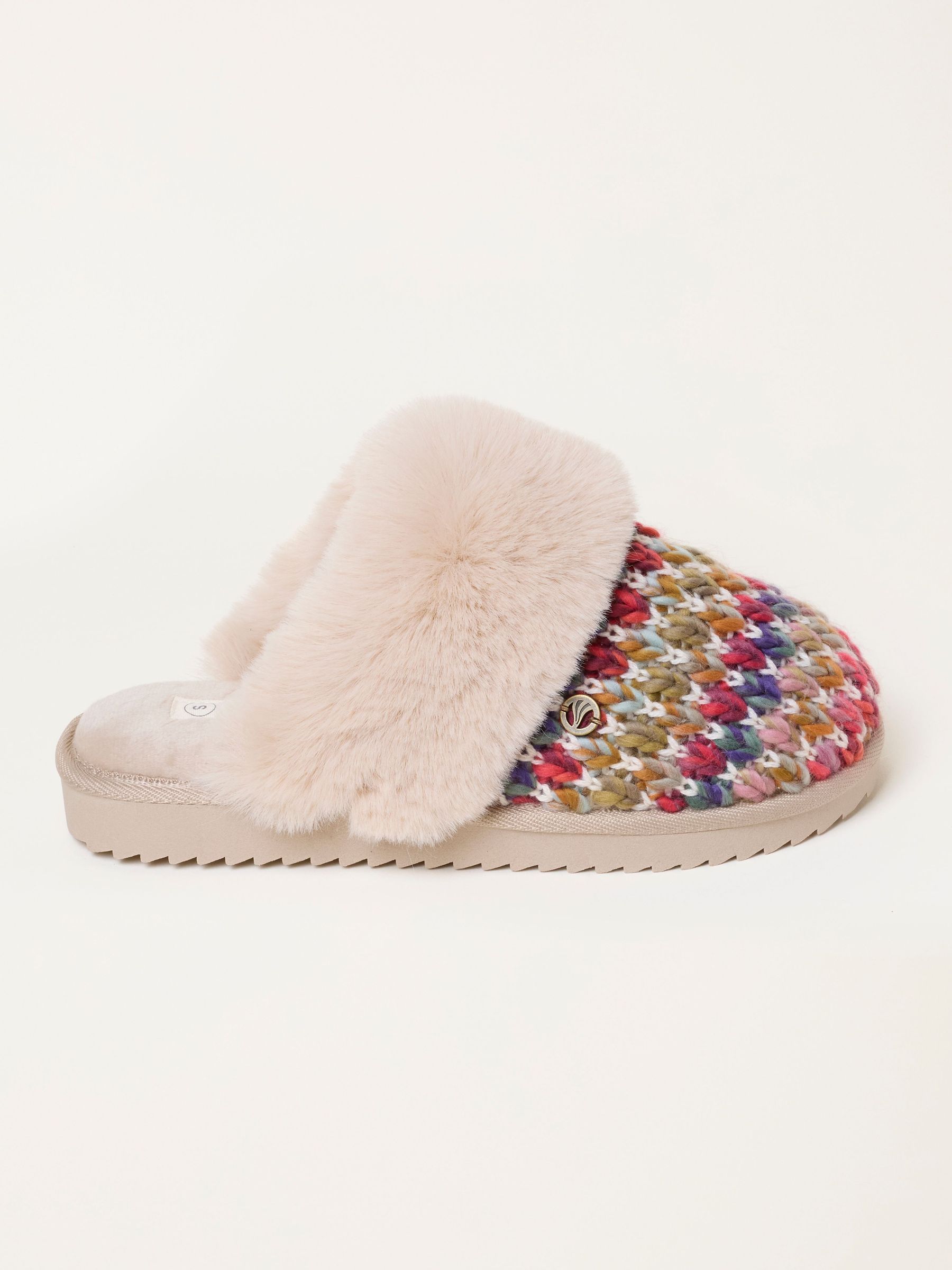Multi - Faux Fur Knitted Mule