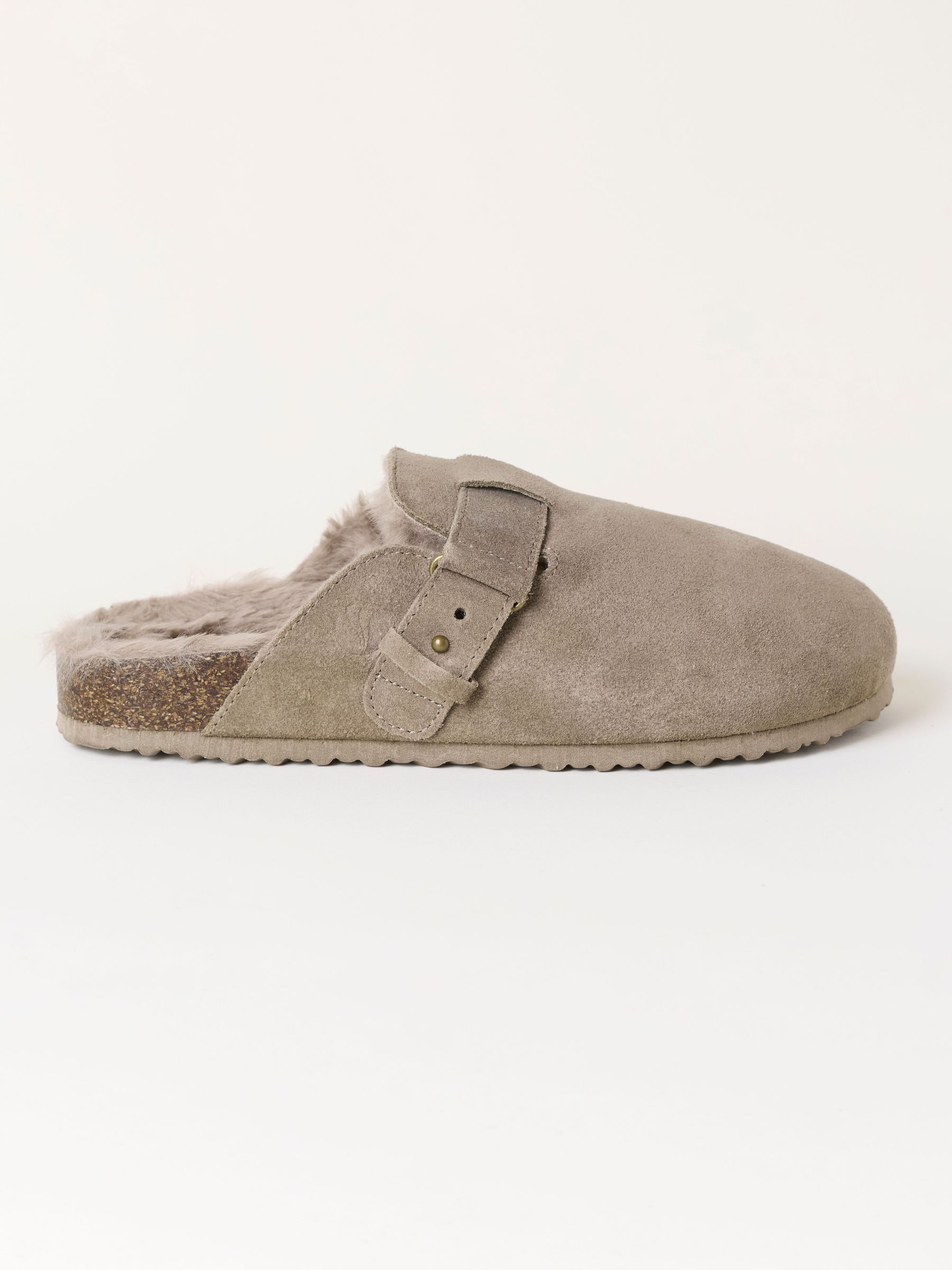 Dark Natural - Faux Fur Lined House Shoe