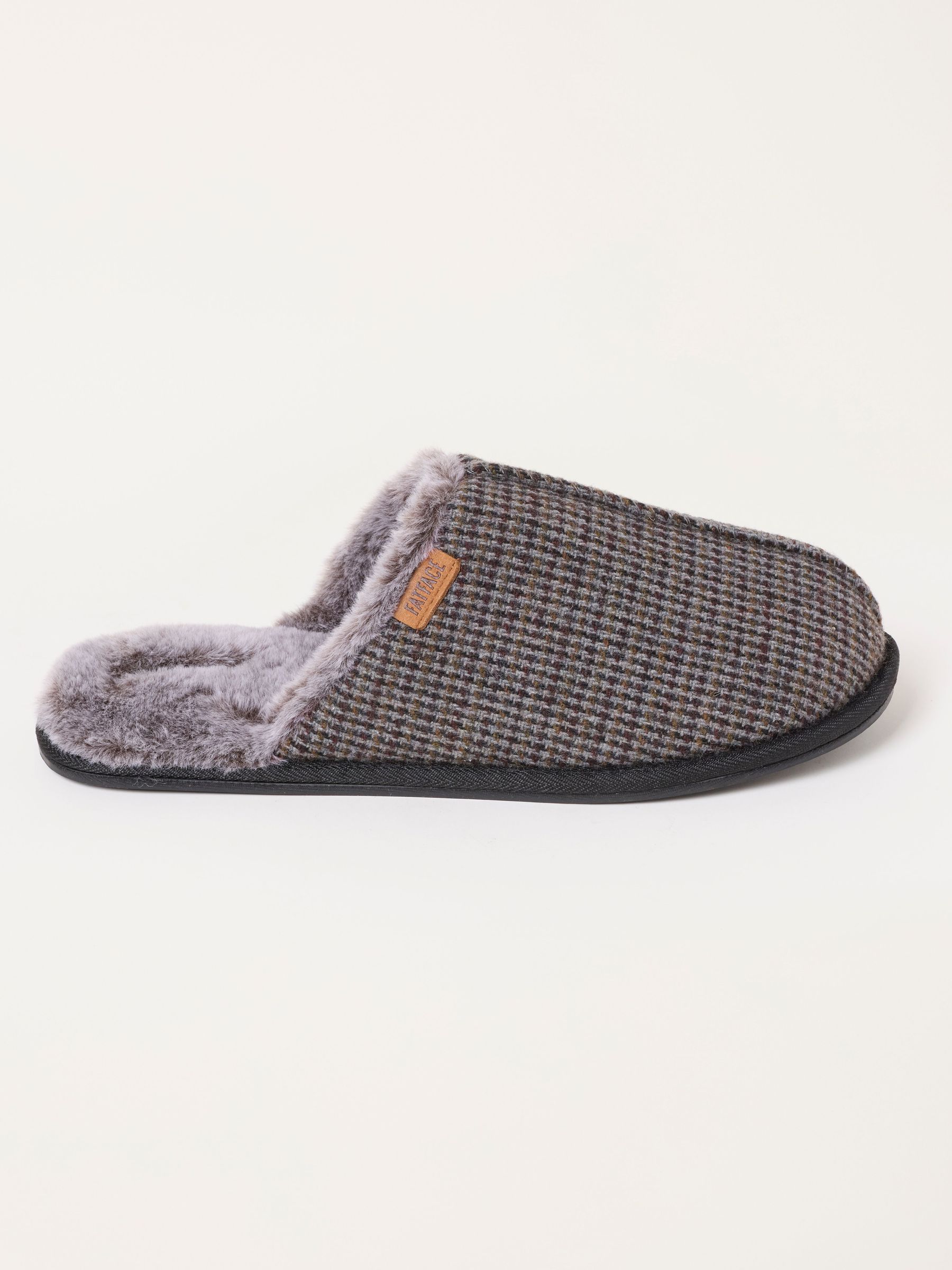 Brown - Regular Checkered Mule Slippers