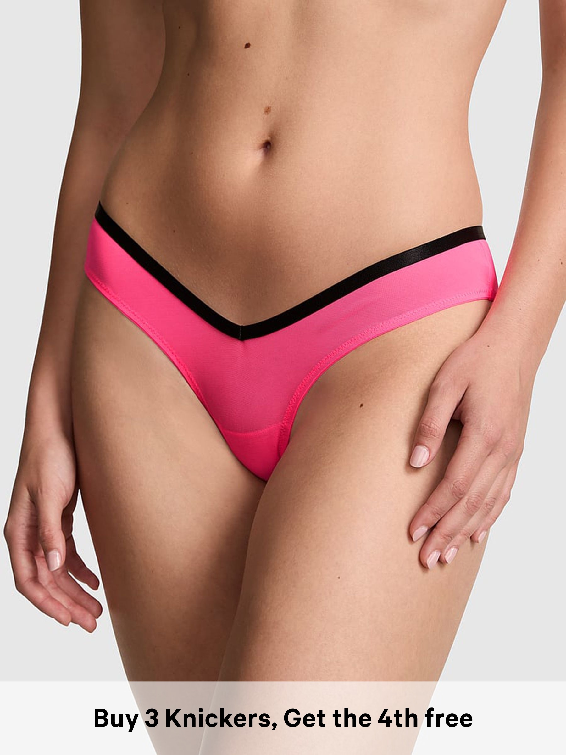 Fall for Me Pink - Short Logo Mesh Knickers
