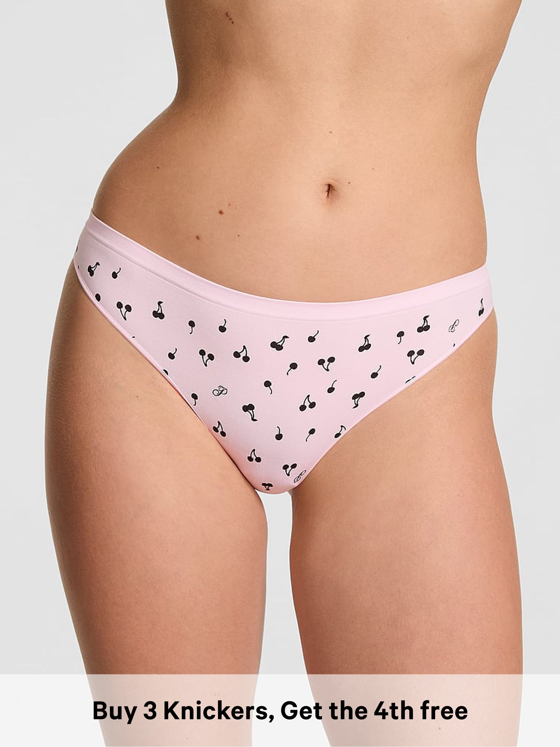 Pink Tulip Cherry Print - Hipster Seamless Knickers