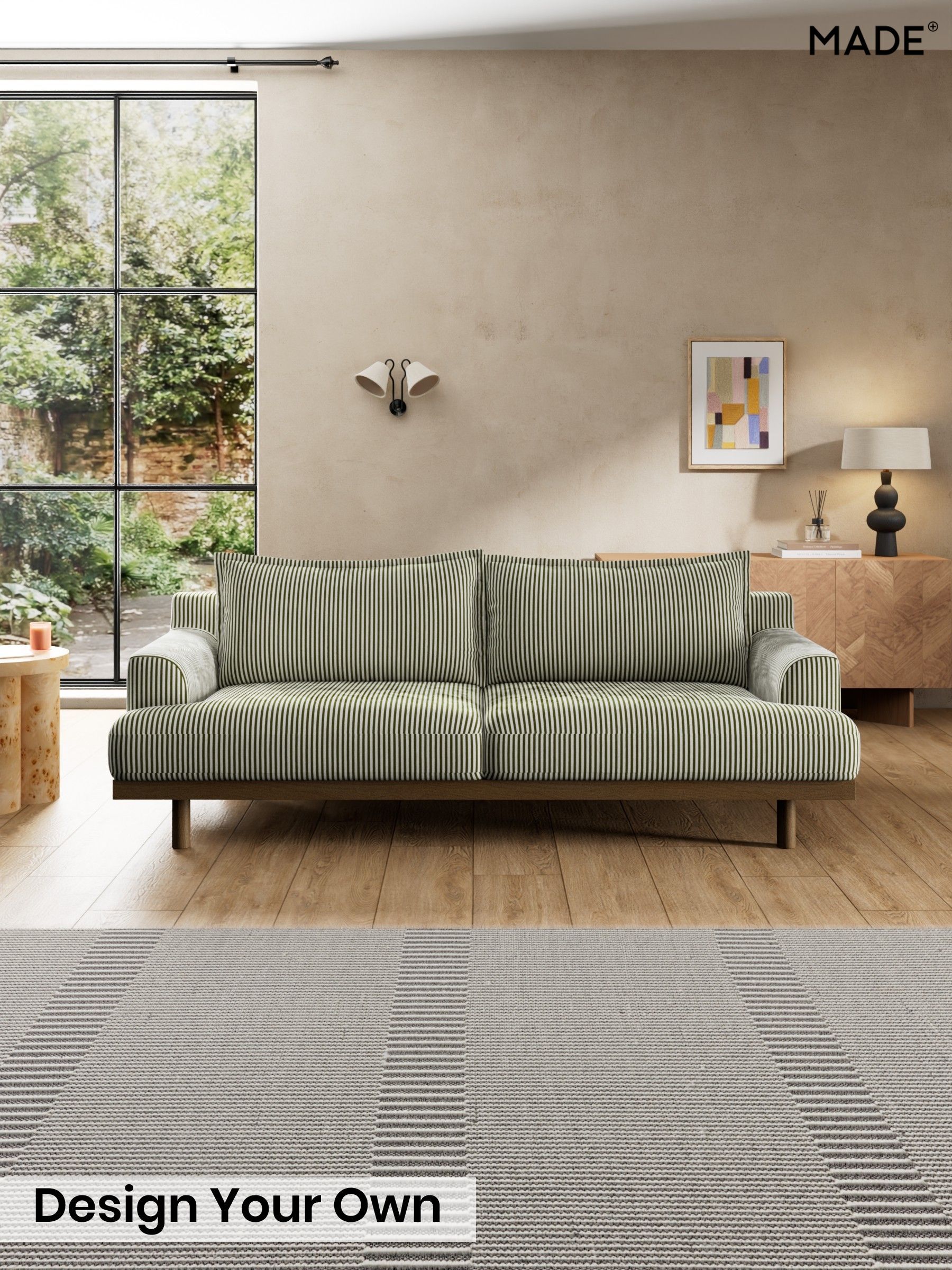Velvet Stripe/Olive Green - Turin By Made