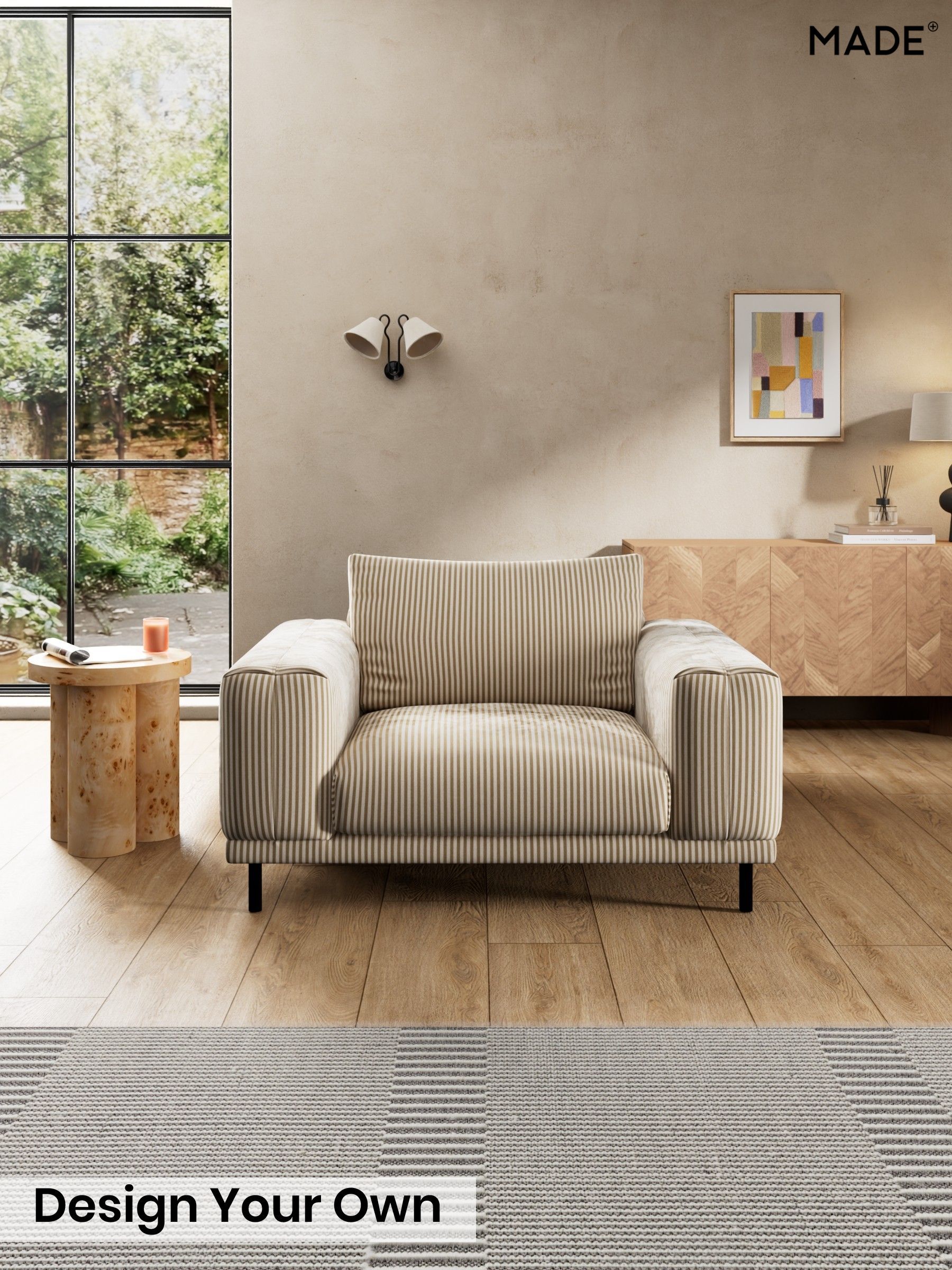 Velvet Stripe/Beige Natural - Odin By Made