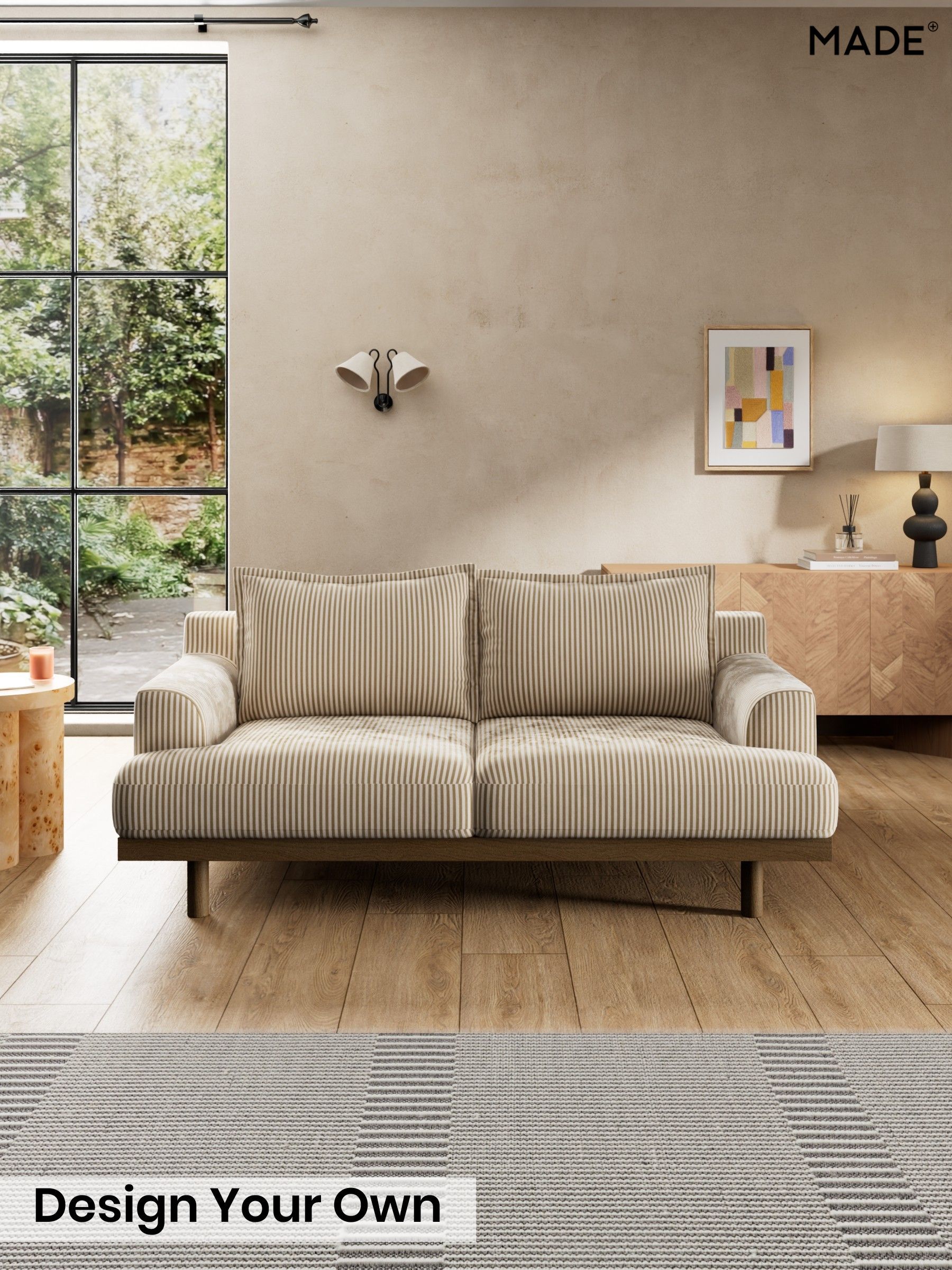 Velvet Stripe/Beige Natural - Turin By Made