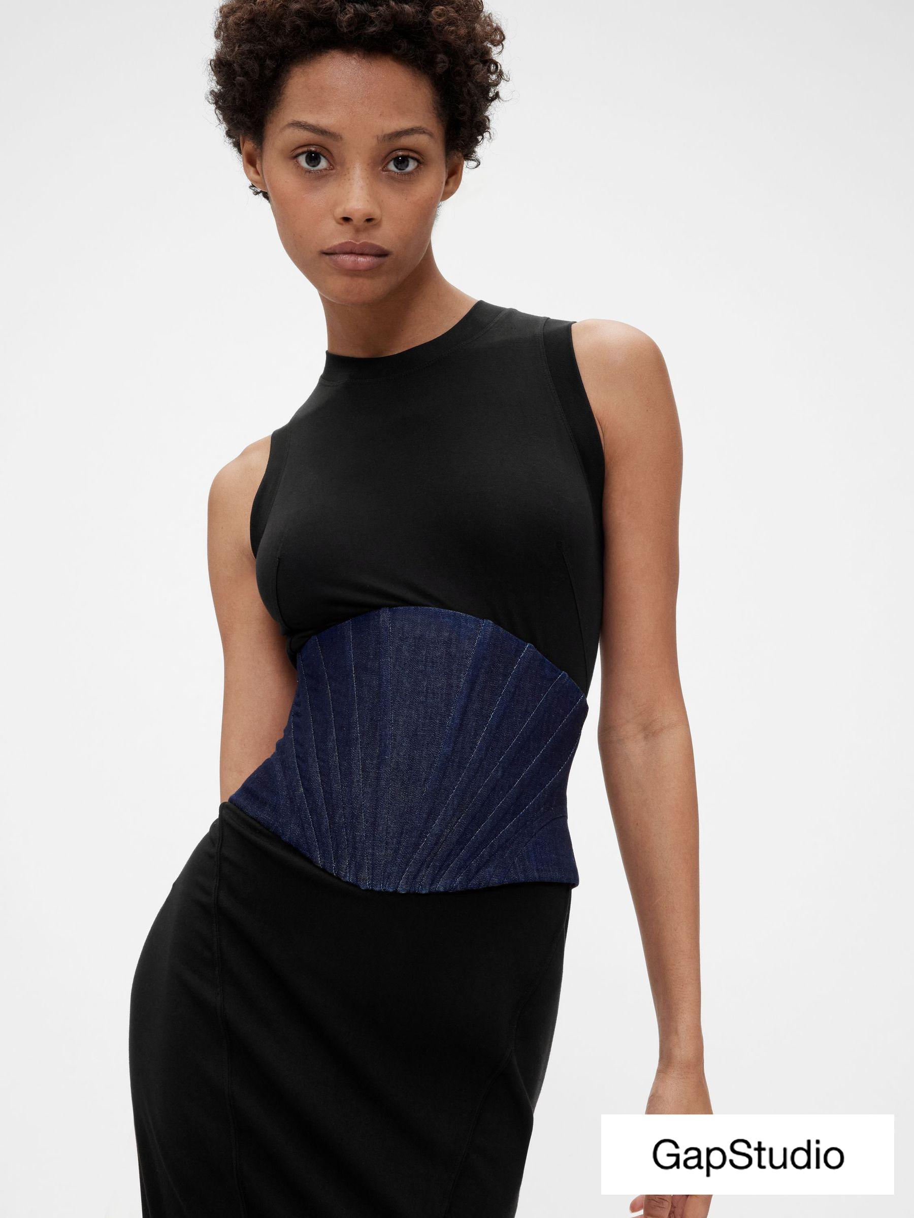 Dark Wash Blue Denim Corset Belt (H11553) | £150