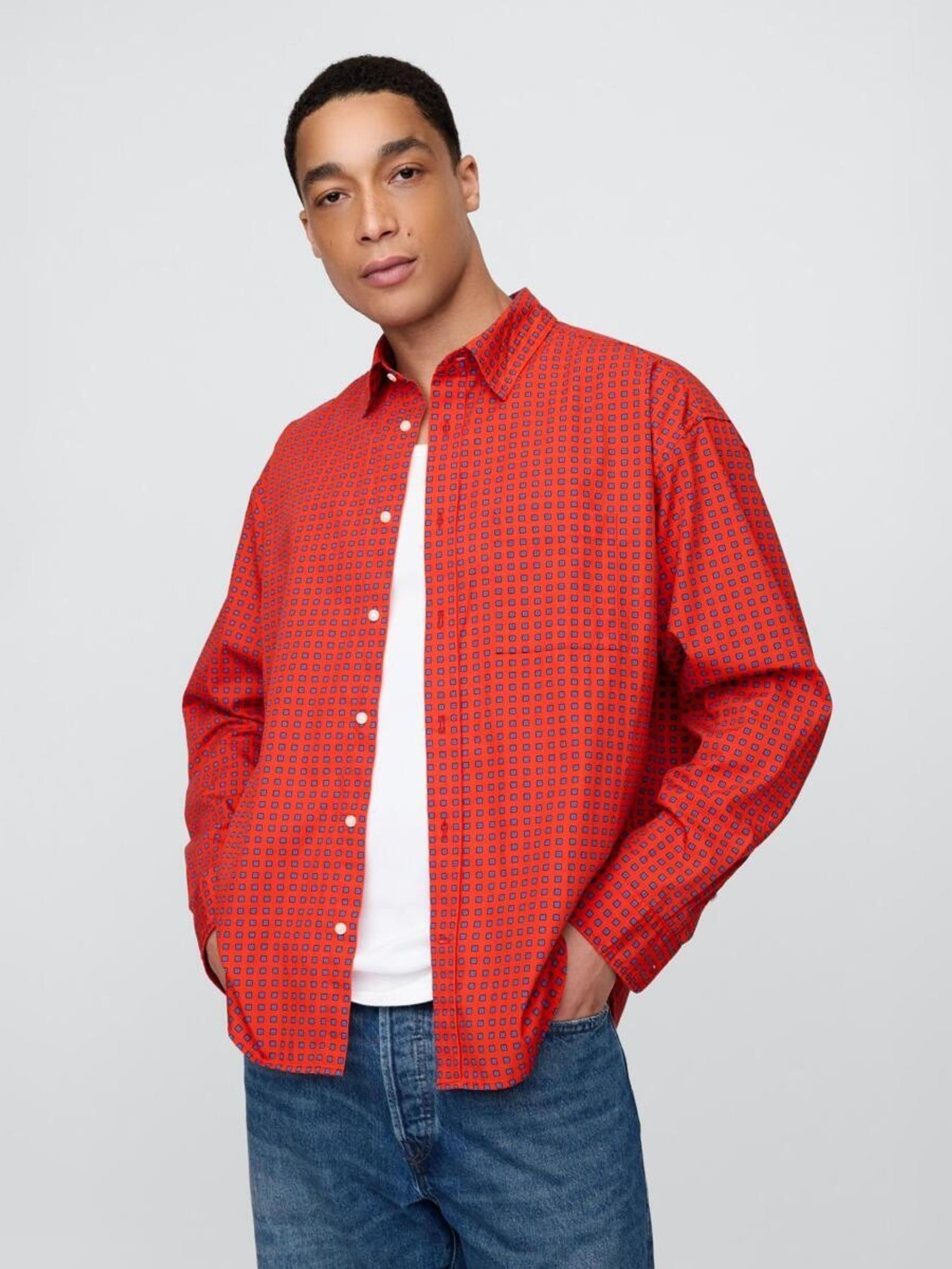 Red DÔEN Poplin Big Shirt (H11964) | £65