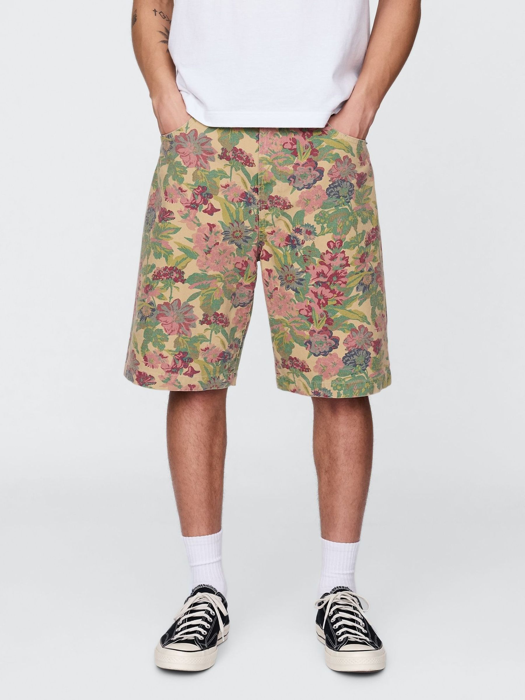 Green Floral Canvas Shorts (H11975) | £45