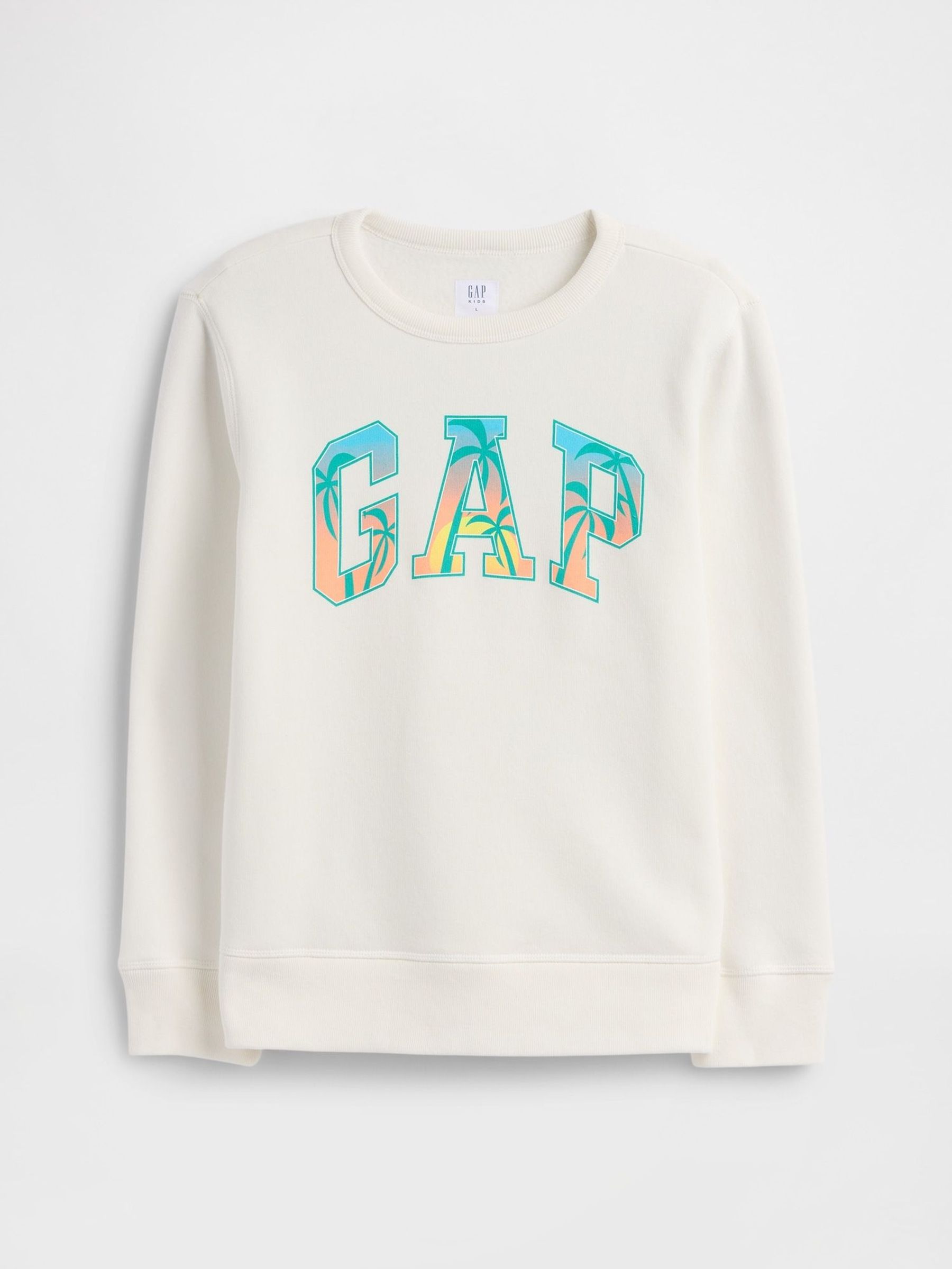 White Palm Print Logo Graphic Sweat Top (H12087) | £18
