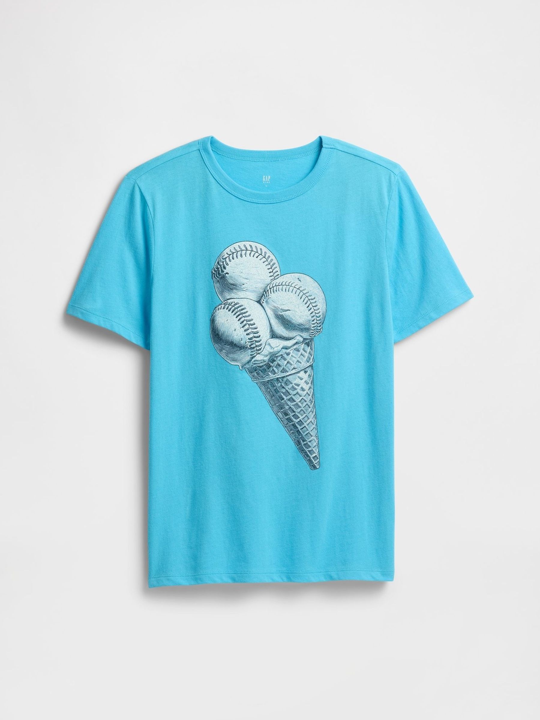 Blue Ice Cream Graphic Short Sleeve T-Shirt (4-13yrs) (H12093) | £10