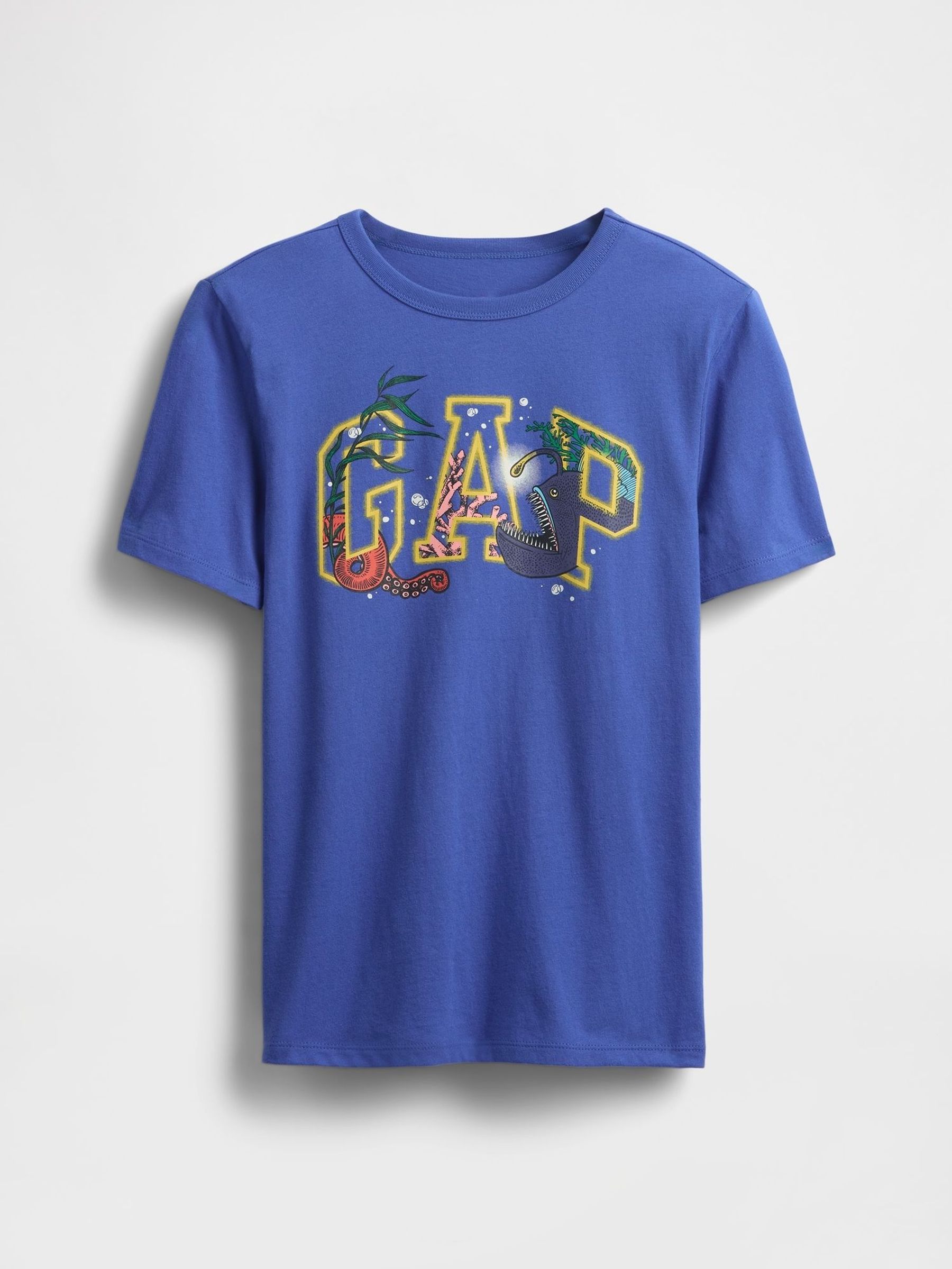 Blue Graphic Short Sleeve Crew Neck T-Shirt (H12104) | £10