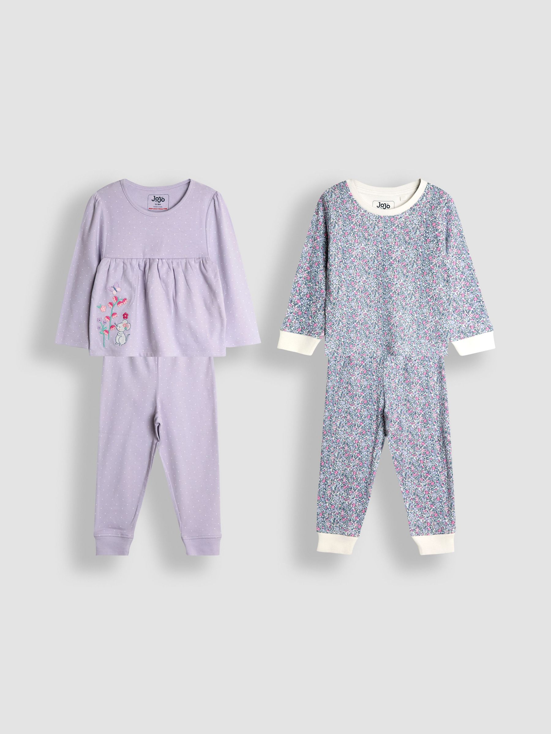 Lilac Mouse Character 2 Pack Jersey Pyjamas (H12158) | £29.50