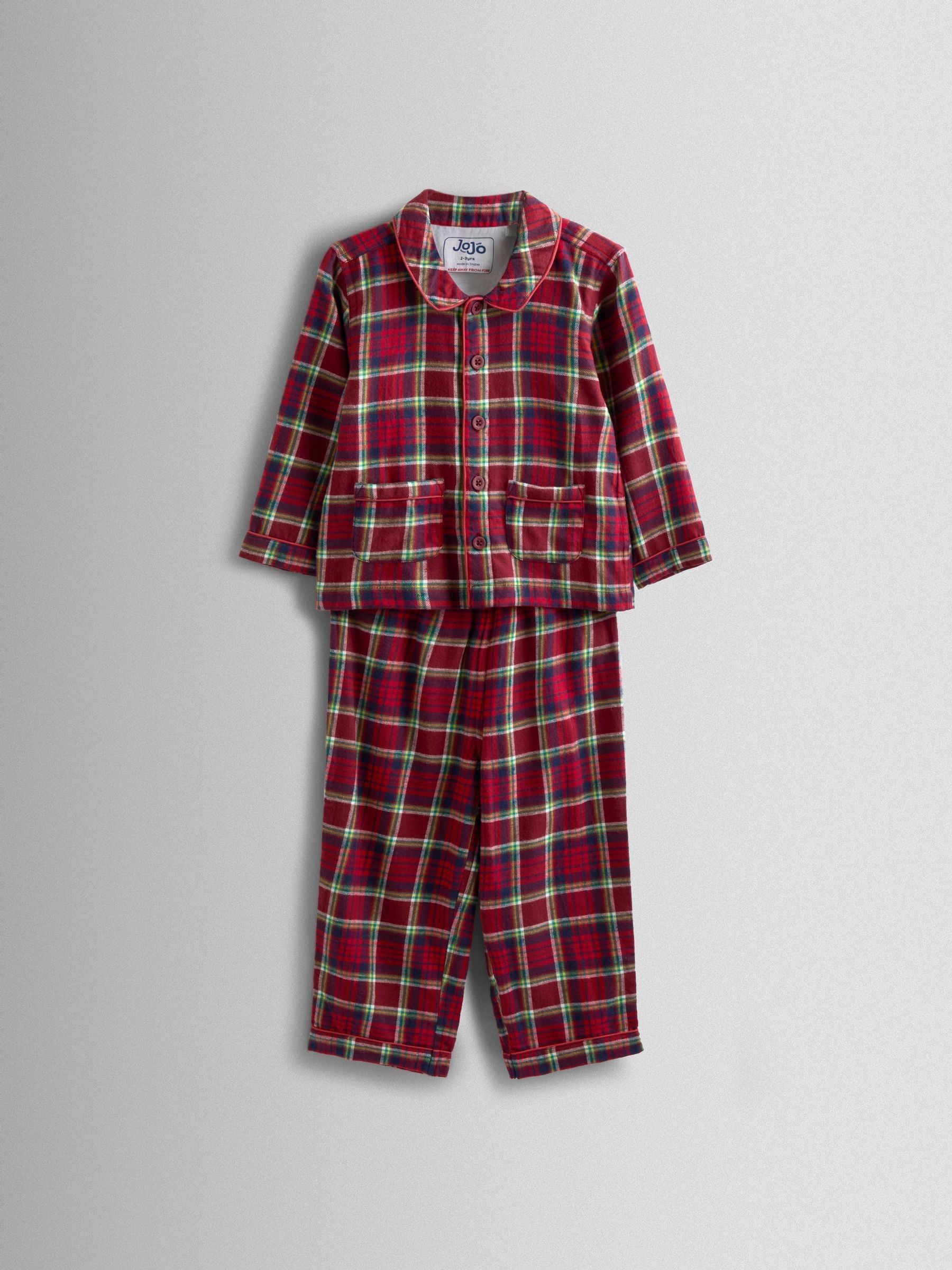 Red Check Christmas Printed Jersey Pyjamas (H12167) | £22