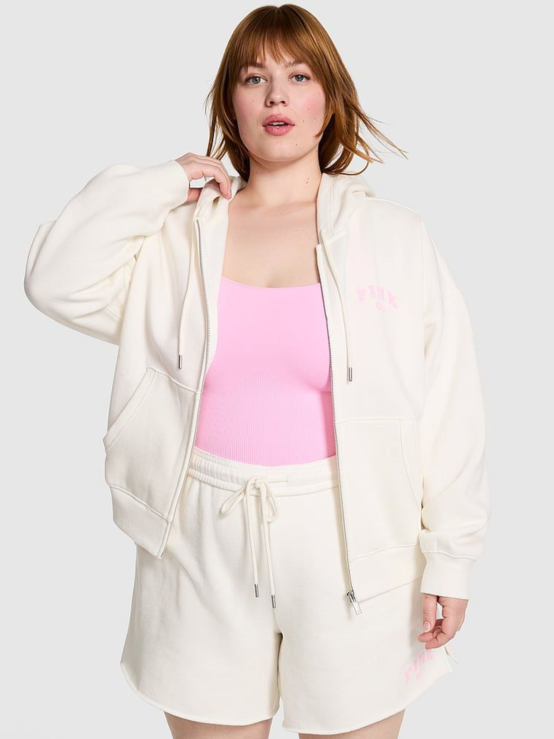 Winter White Full Zip Fleece Hoodie (H12211) | £50