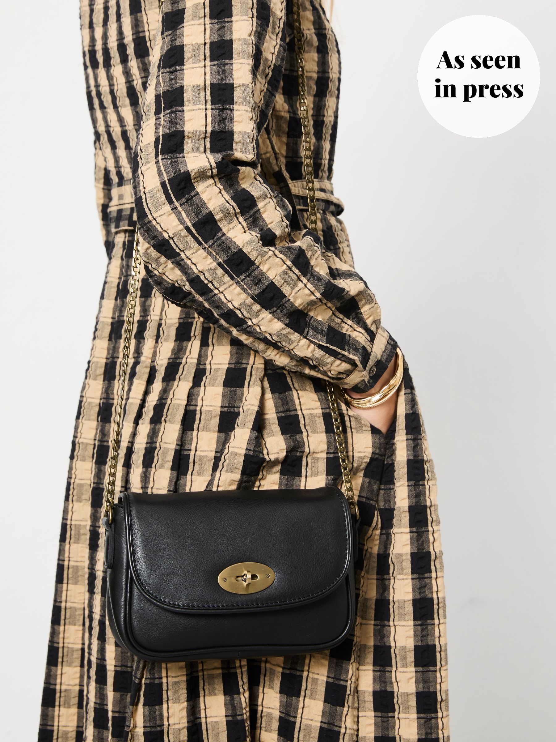 Lottie Black Lock Crossbody Bag (H12977) | £65.50