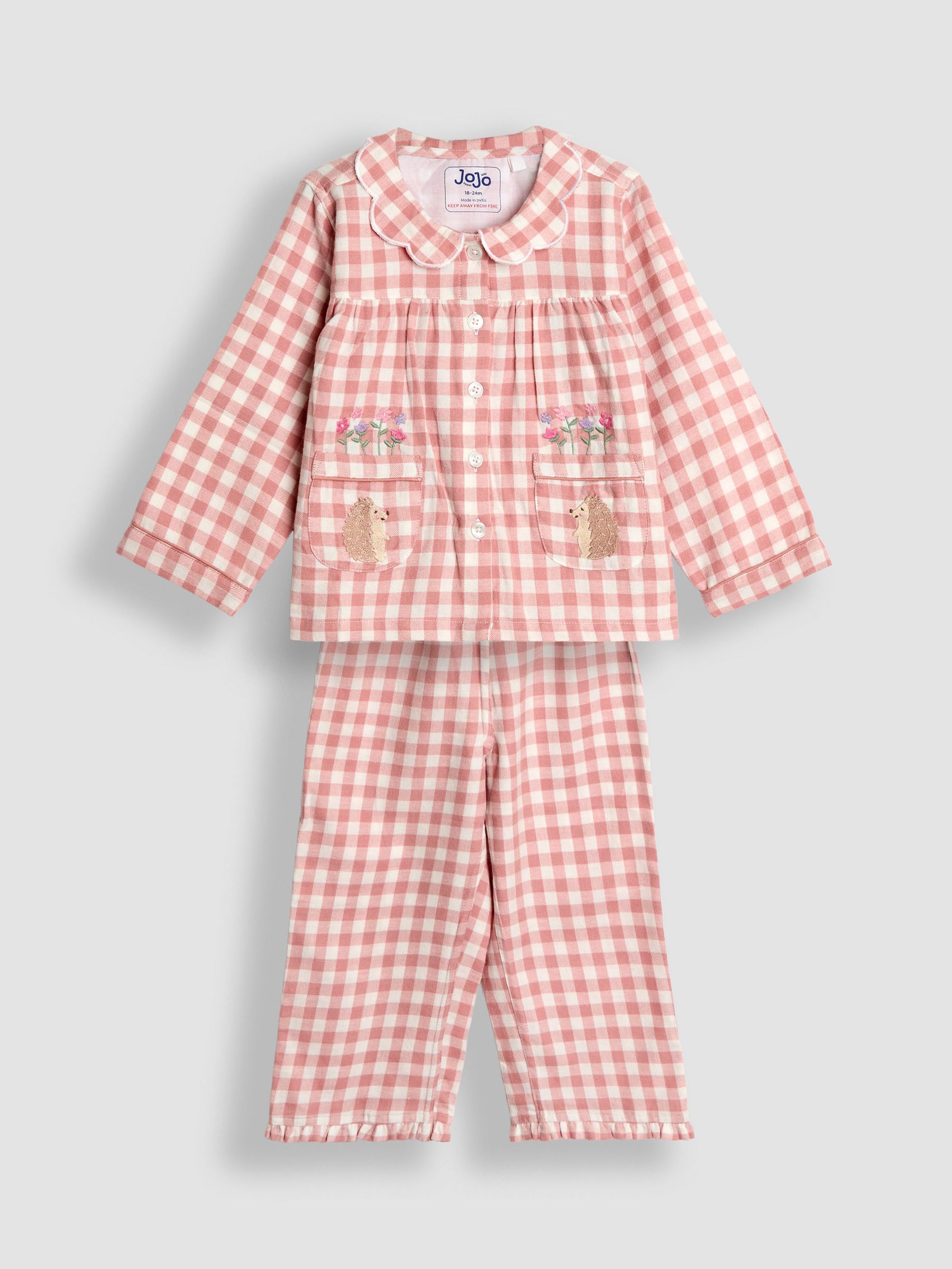 Pink Hedgehog Character Appliqué Jersey Pyjamas (H13709) | £22