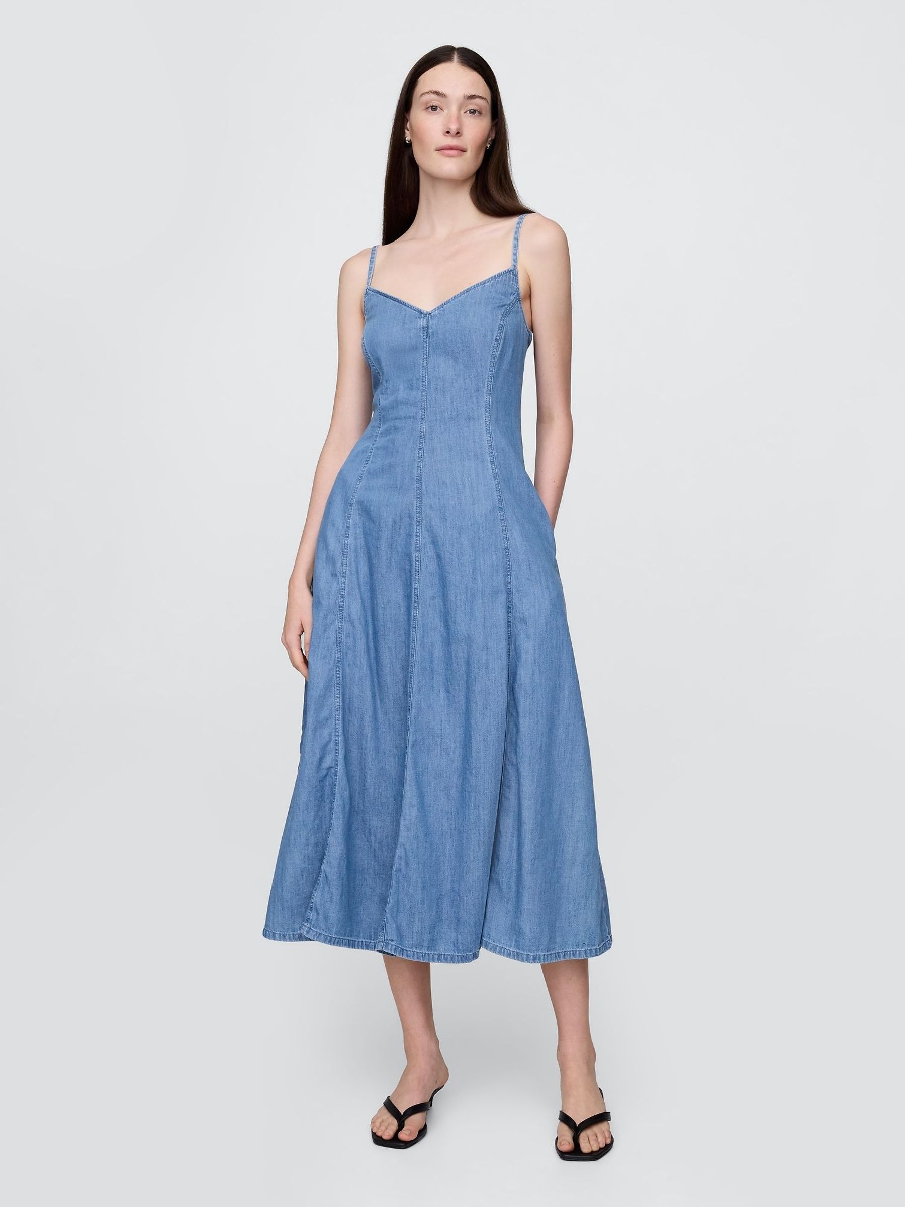 Blue Denim Sleeveless Maxi Dress (H13787) | £75