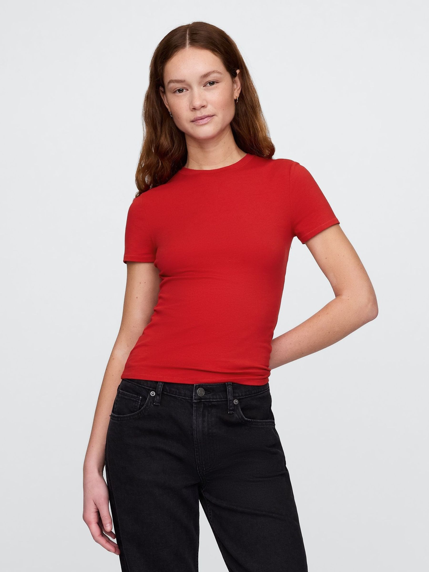 Red CloseKnit Jersey Short Sleeve Crew Neck T-Shirt (H13793) | £14