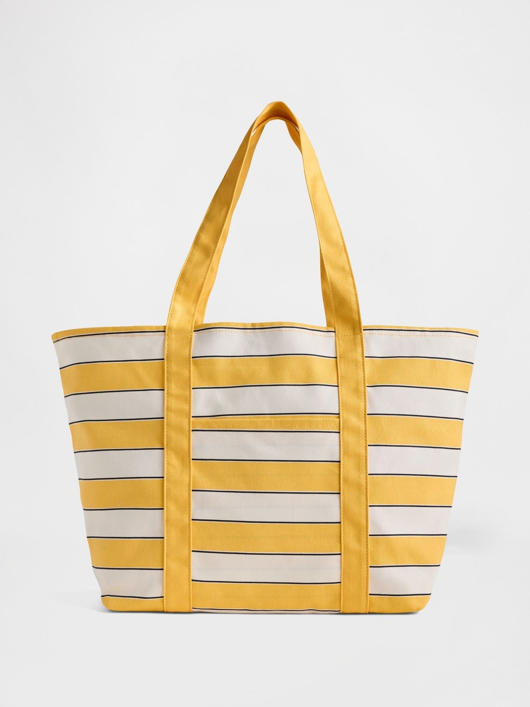 Yellow & White Canvas Stripe Tote Bag (H13813) | £45