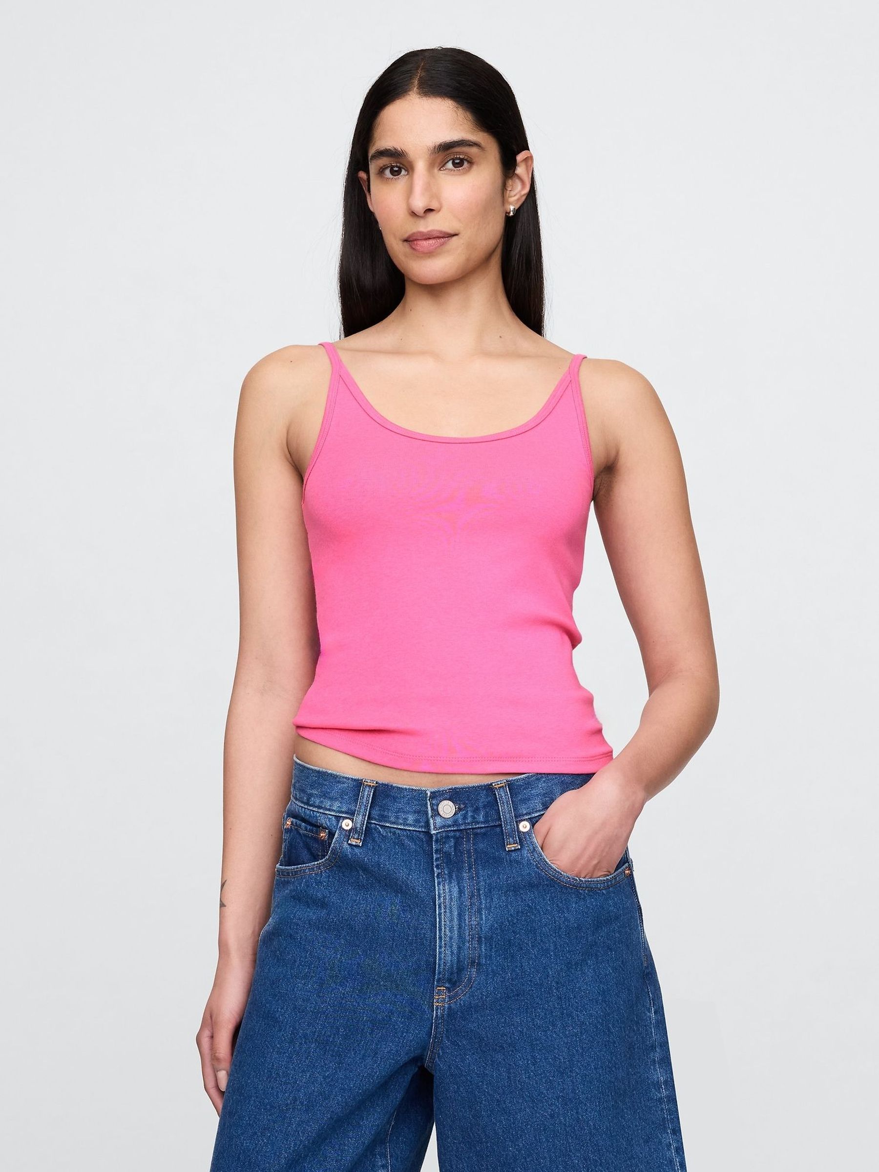 Pink Modern Cropped Cami Top (H13836) | £12