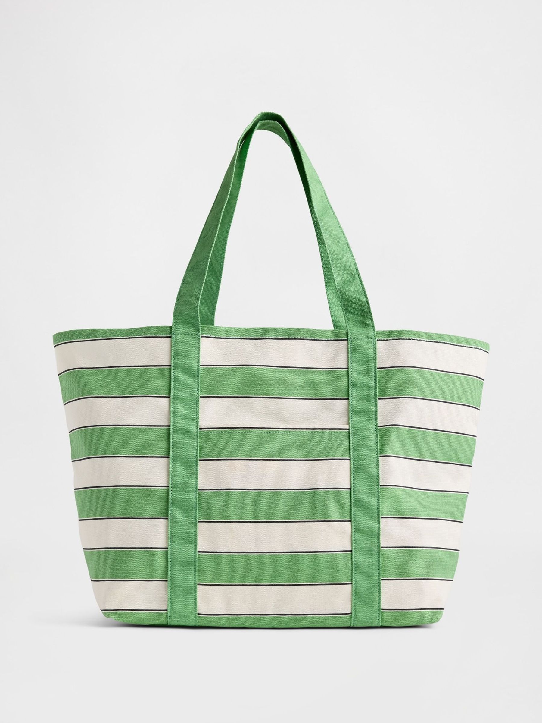 Green & White Canvas Stripe Tote Bag (H13838) | £45