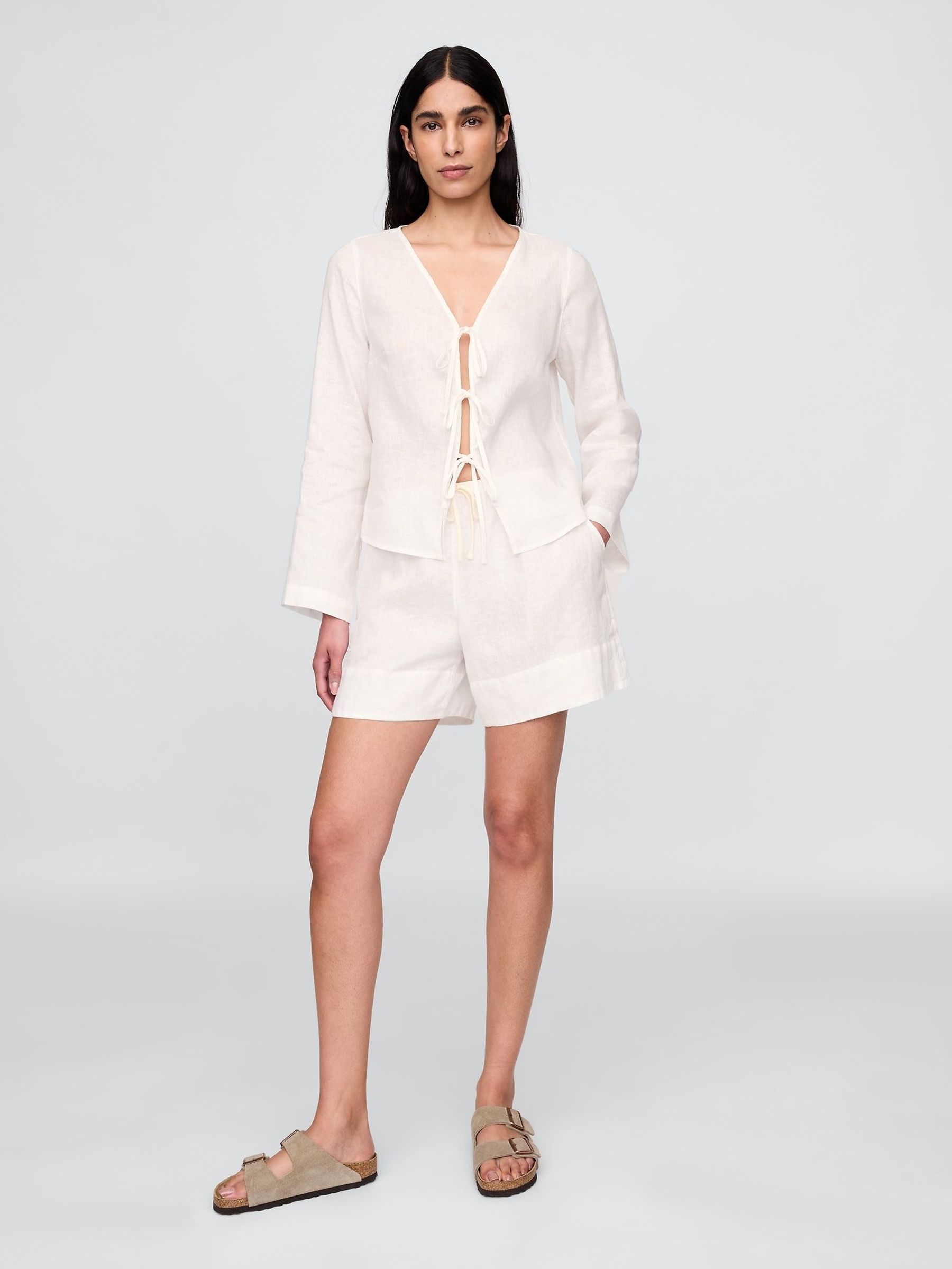 White 100% Linen Easy Shorts (H13848) | £60