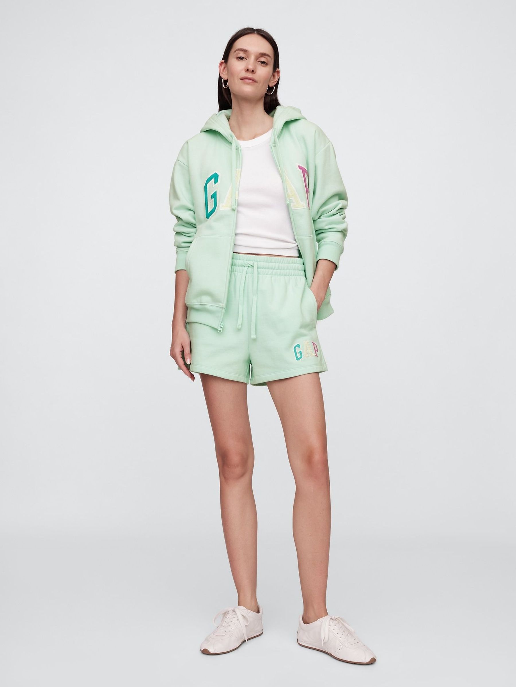 Light Green Logo Pull On Shorts (H13869) | £25