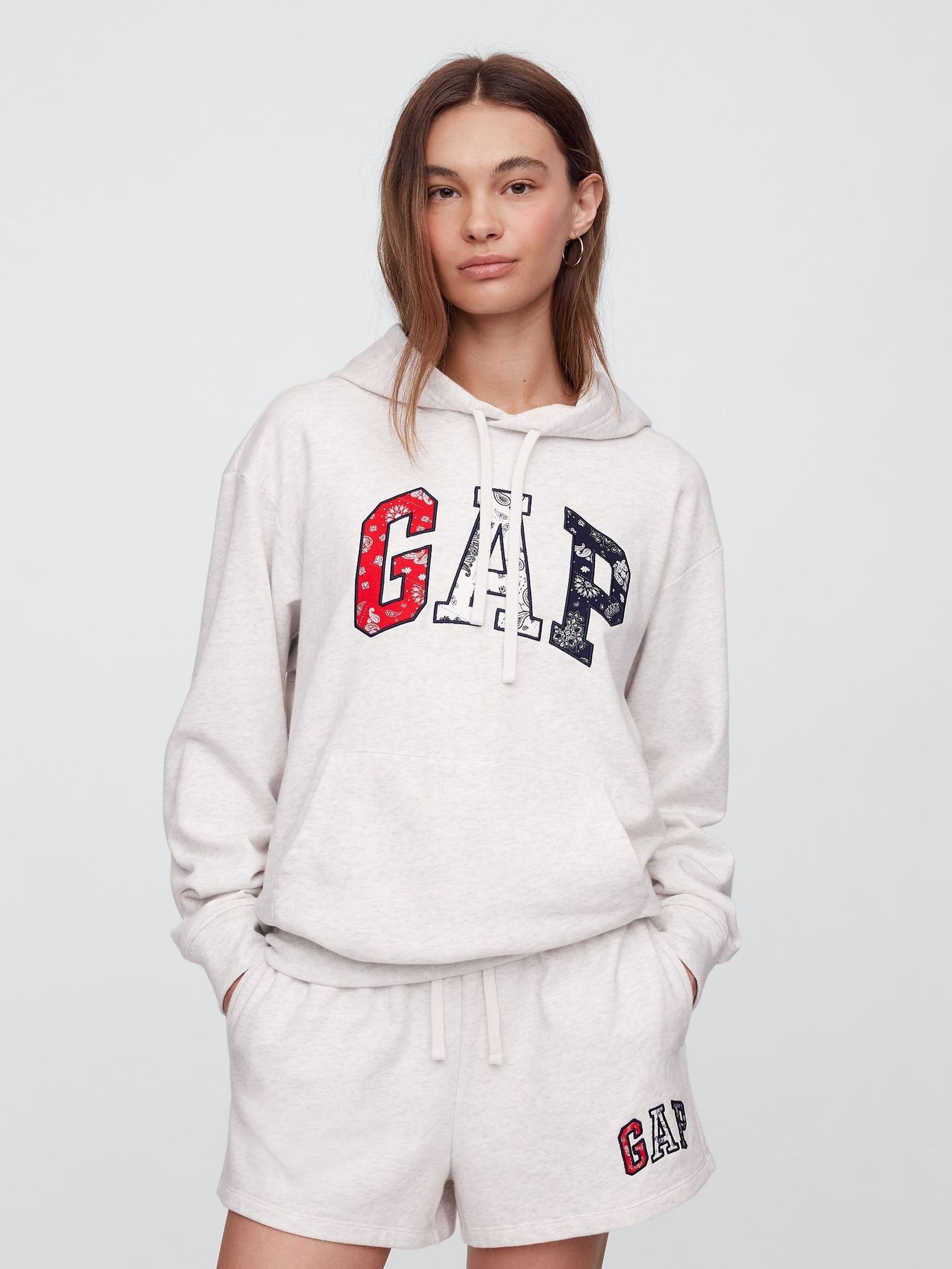 Grey Pullover Relaxed Logo Hoodie (H13880) | £40