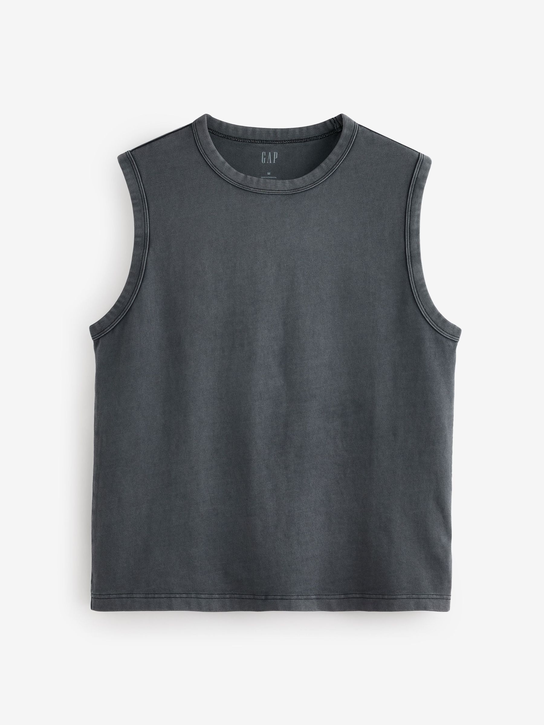 Black Sleeveless Muscle Vest Top (H13983) | £25