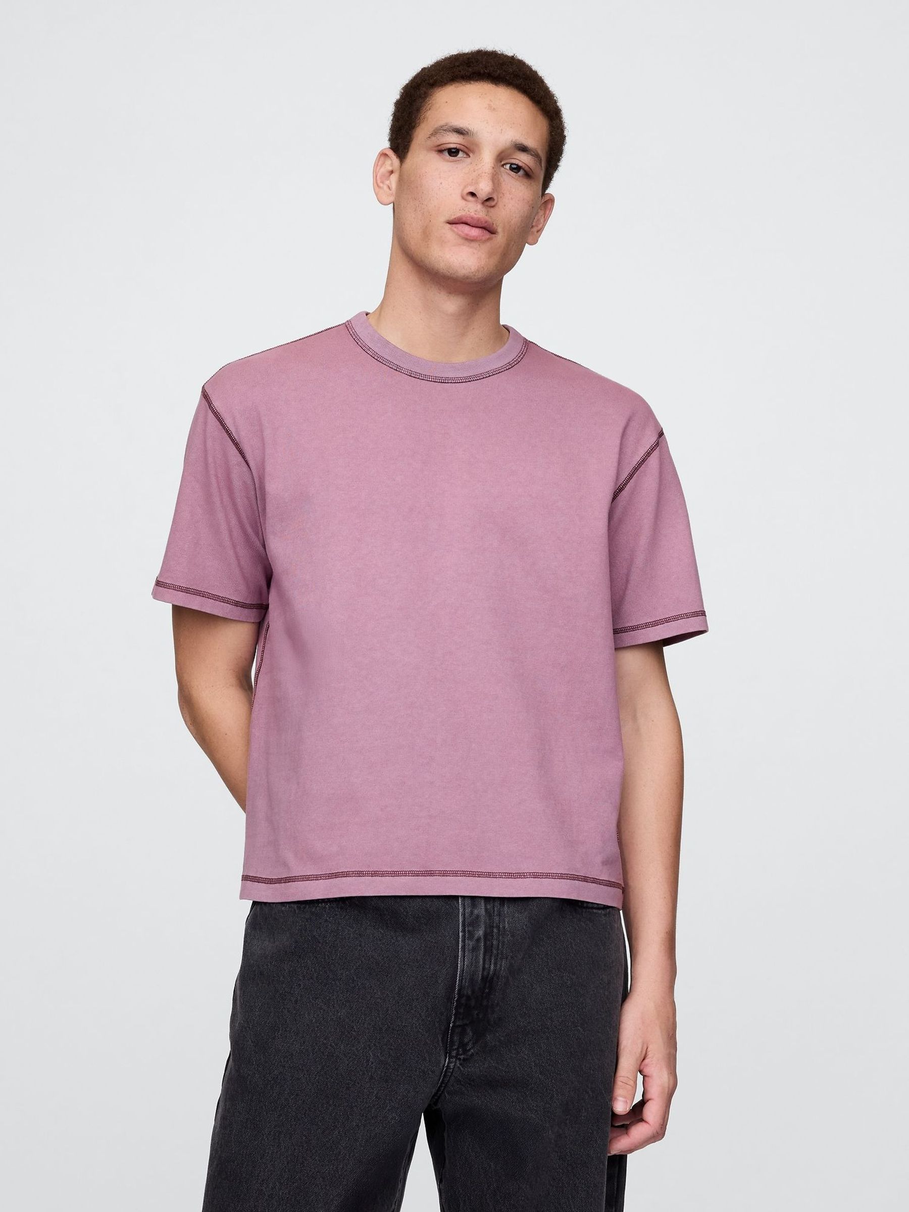Purple Heavyweight Boxy T-Shirt (H13990) | £25