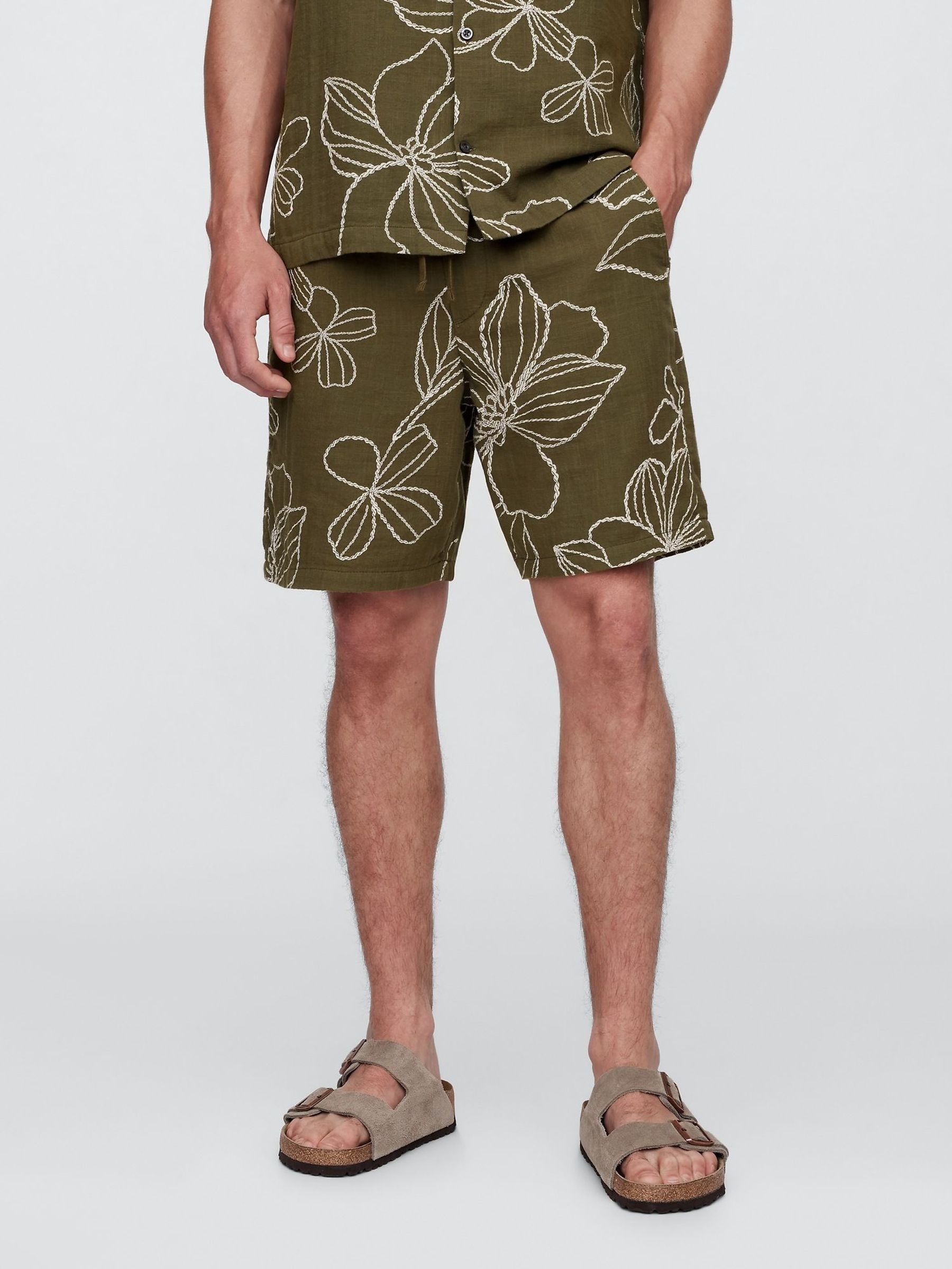 Green Gauze Textured Shorts (H13992) | £35