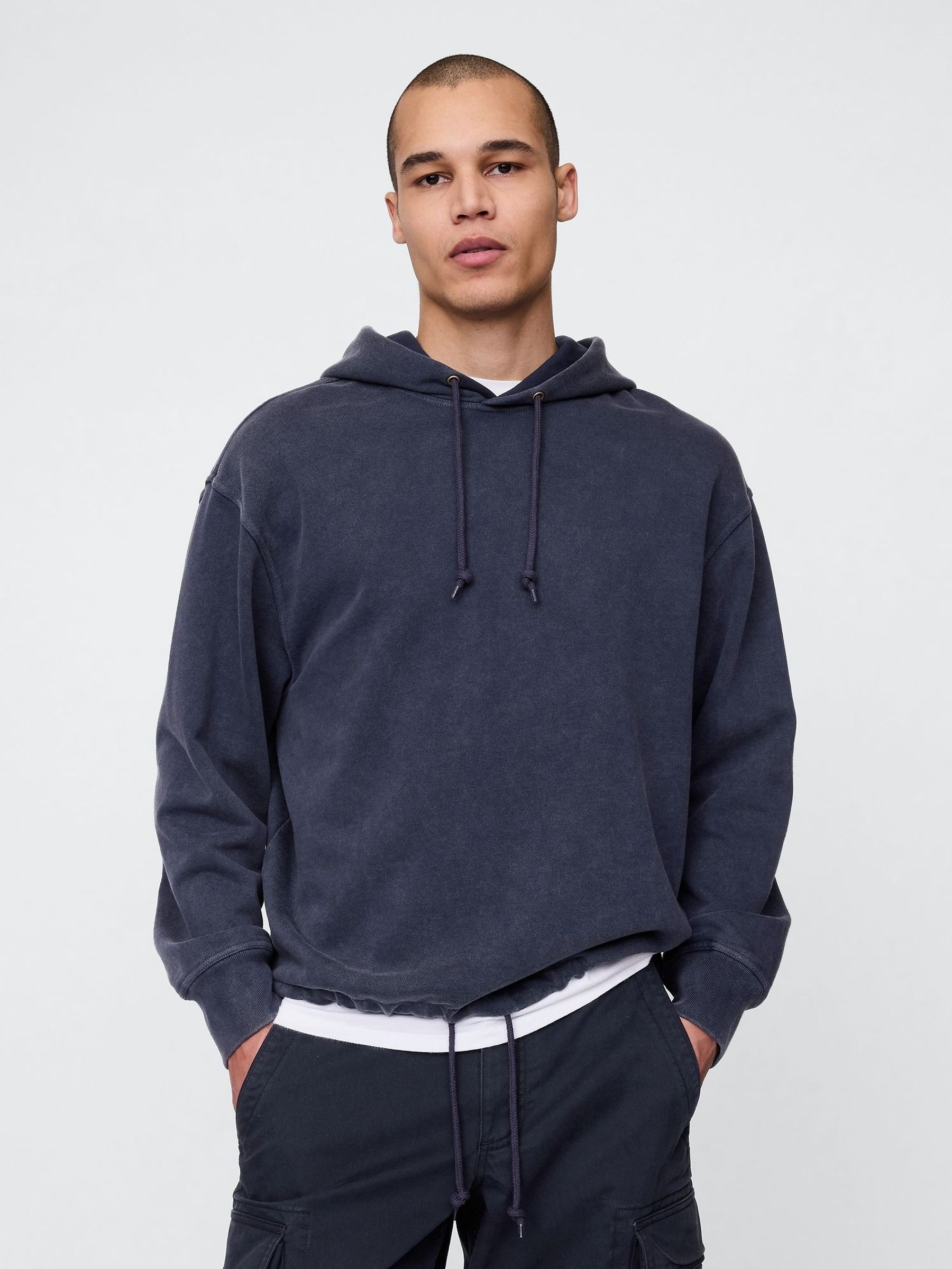 Navy Blue Logo Graphic Hoodie (H13994) | £85